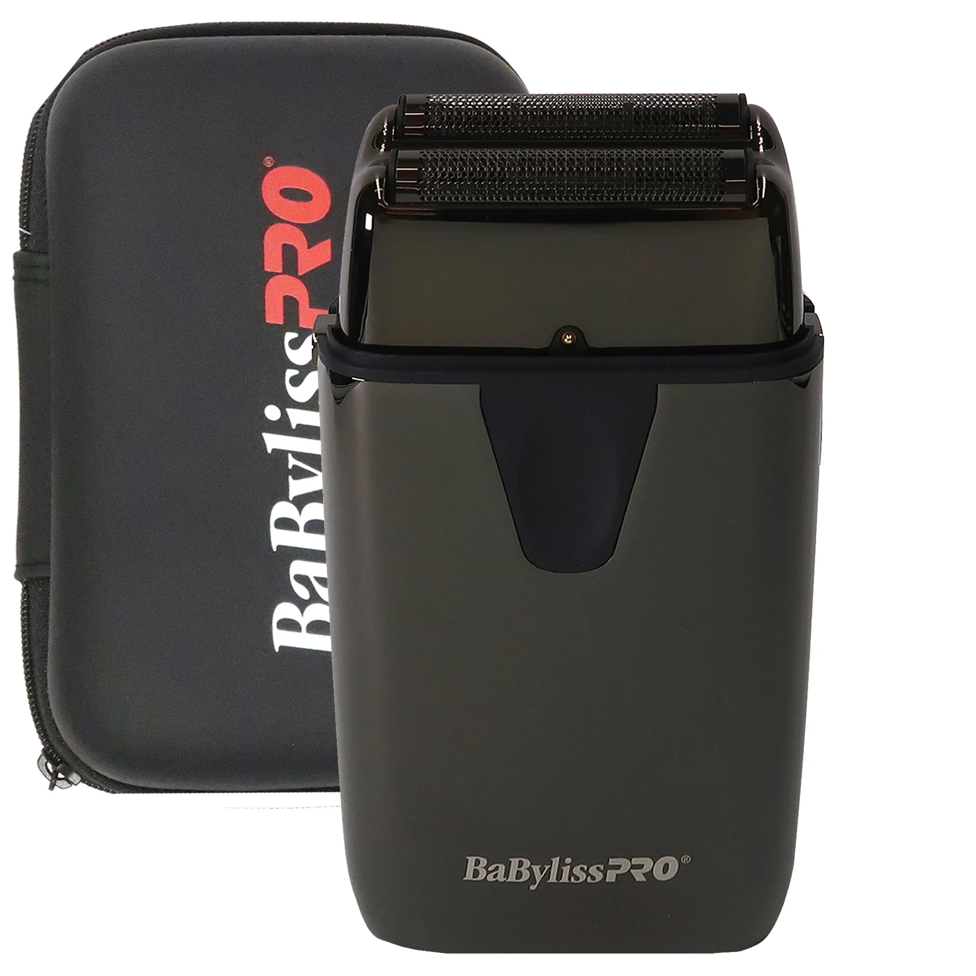 BaByliss Pro UVFOIL UV-Disinfecting Metal Double Foil Shaver #FXLFS2 (Black) with BaByliss Pro Barberology Foil Shaver Storage Case (Black)