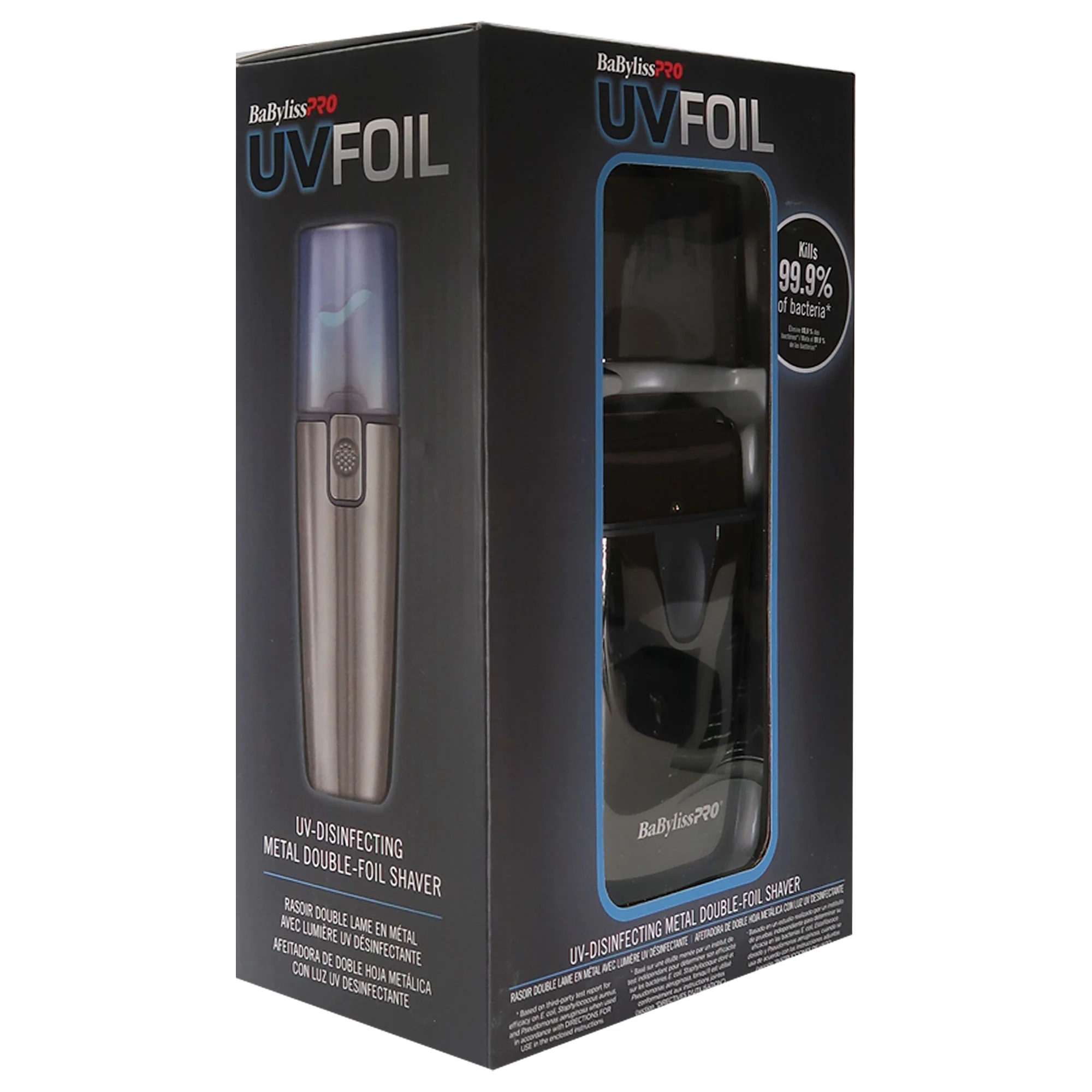 BaByliss Pro UVFOIL UV-Disinfecting Metal Double Foil Shaver #FXLFS2 (Black) with BaByliss Pro Barberology Foil Shaver Storage Case (Black) - Image 4