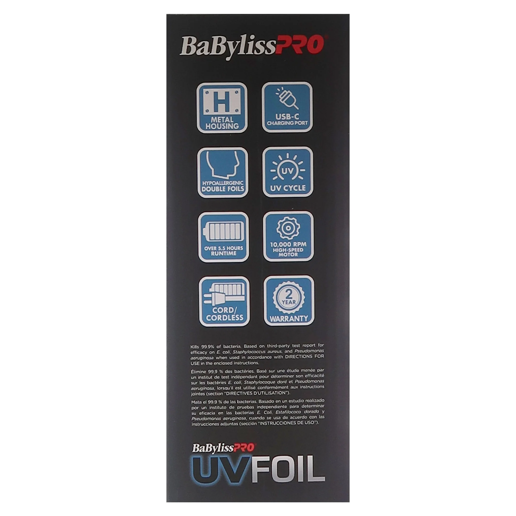 BaByliss Pro UVFOIL UV-Disinfecting Metal Double Foil Shaver #FXLFS2 (Black) with Barbers Basic Bundle - Image 7