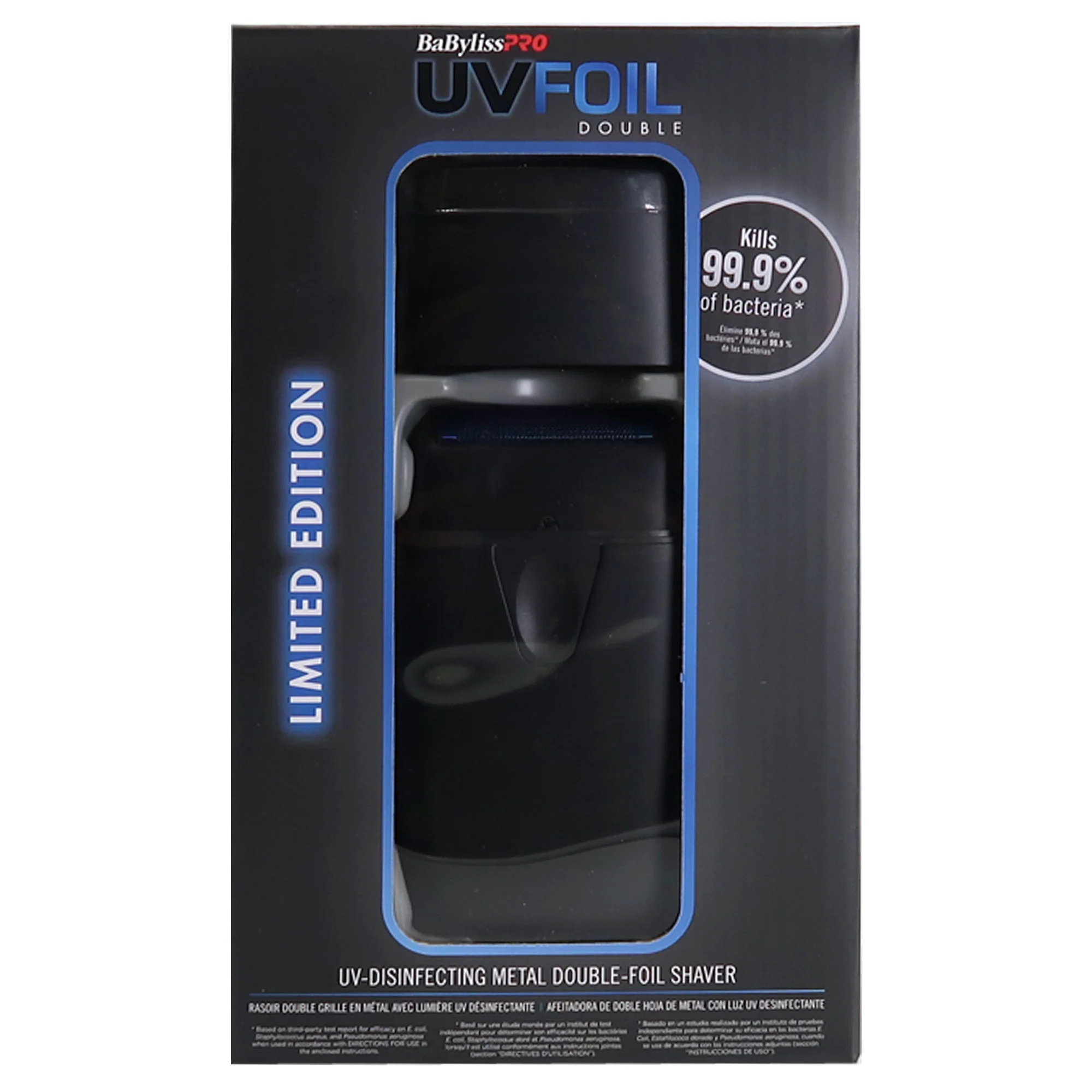 BaByliss Pro LIMITED EDITION UVFOIL UV-Disinfecting Metal Double Foil Shaver FXLFS2MB (Matte Black) with Foil Shaver Storage Case - Image 3