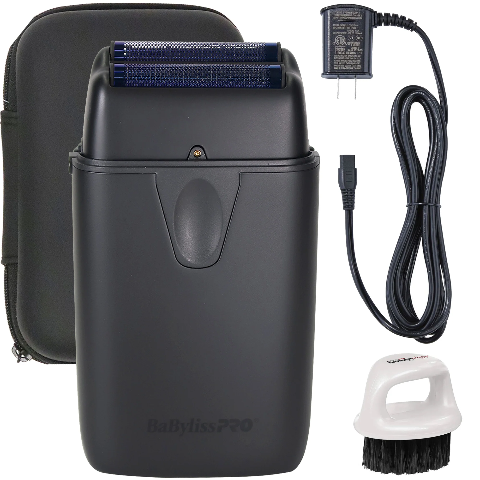 BaByliss Pro LIMITED EDITION UVFOIL UV-Disinfecting Metal Double Foil Shaver FXLFS2MB (Matte Black) with Barbers Basic Bundle