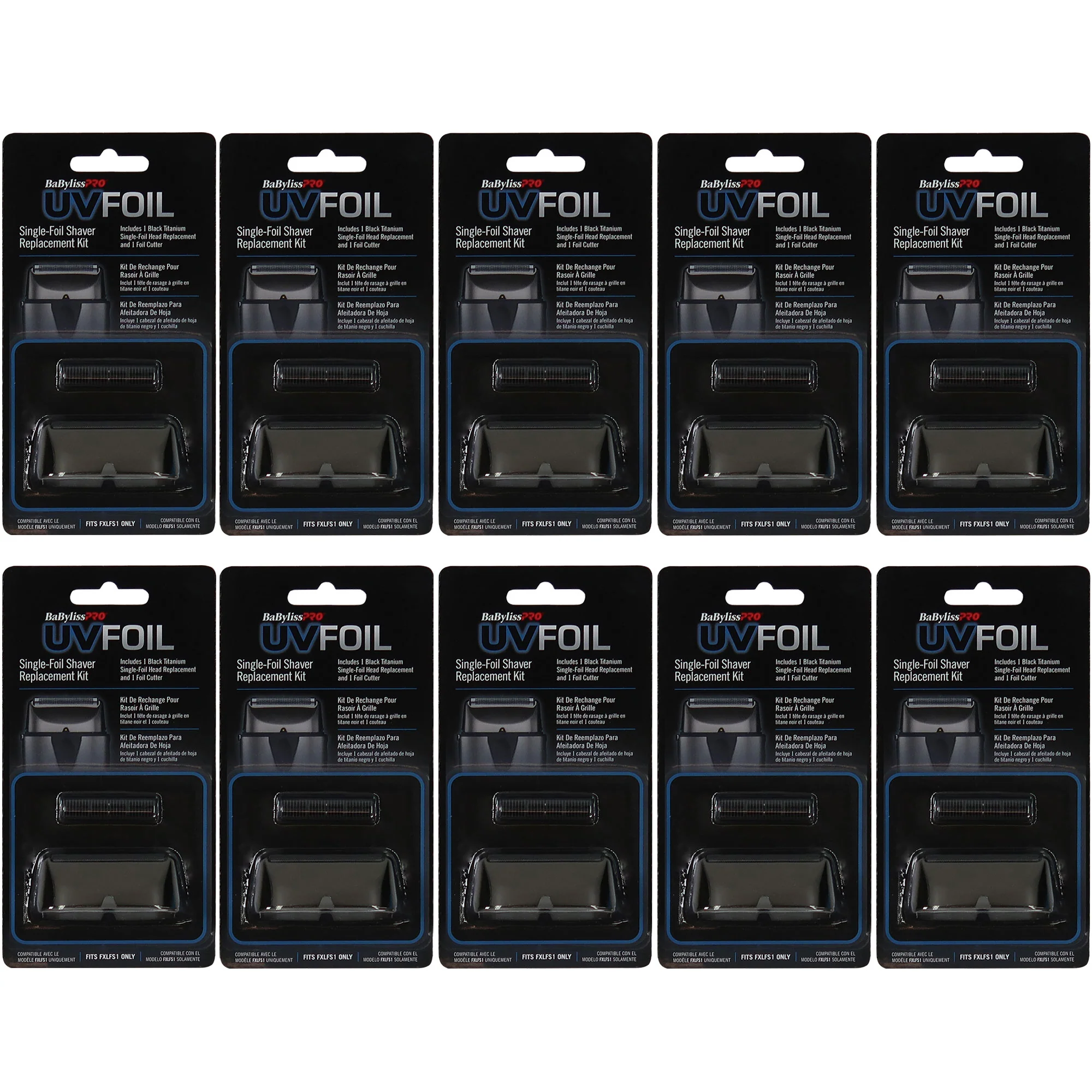 10x BaByliss Pro UVFOIL Single-Foil Shaver Replacement Kit #FXLRF1