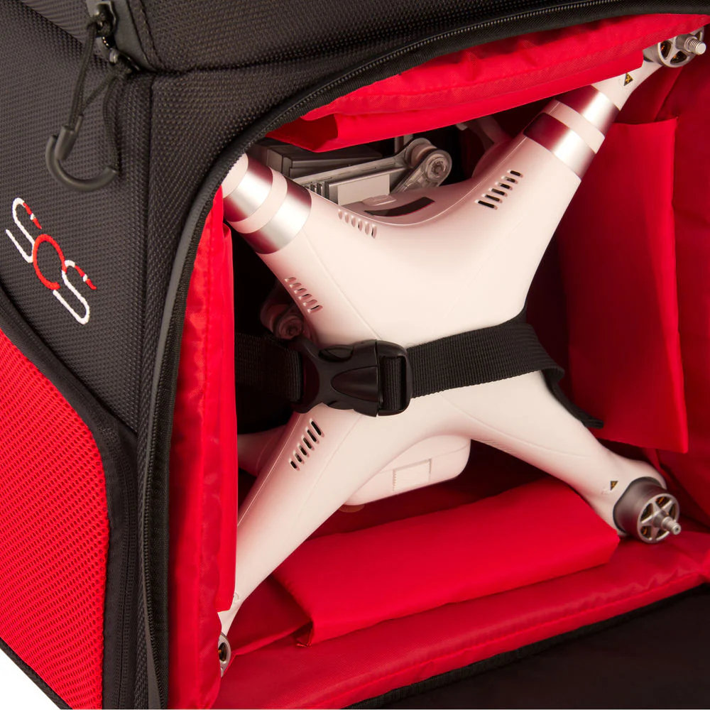 Bower Sky Capture Series Quadcopter Drone Backpack for DJI Phantom 4 Phantom 3 Standard Advanced Professional Phantom 1 2 Black / Red - Image 5