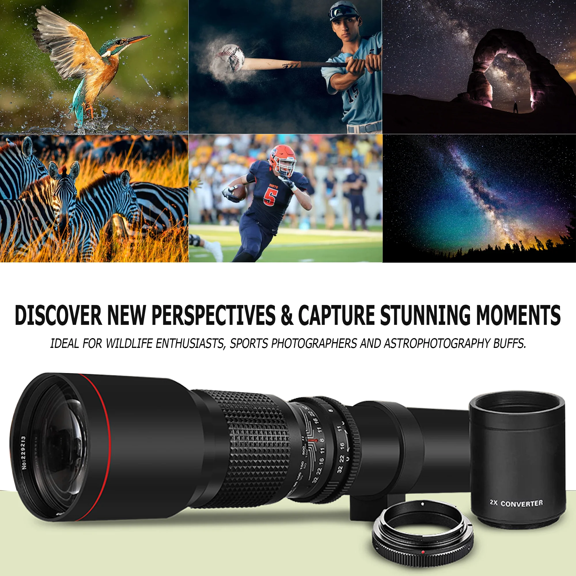 500mm/1000mm f/8 Manual Super Telephoto Lens for Nikon Z50 Z5 Z6 II Z7 Z7 II ZF ZFC - Image 6
