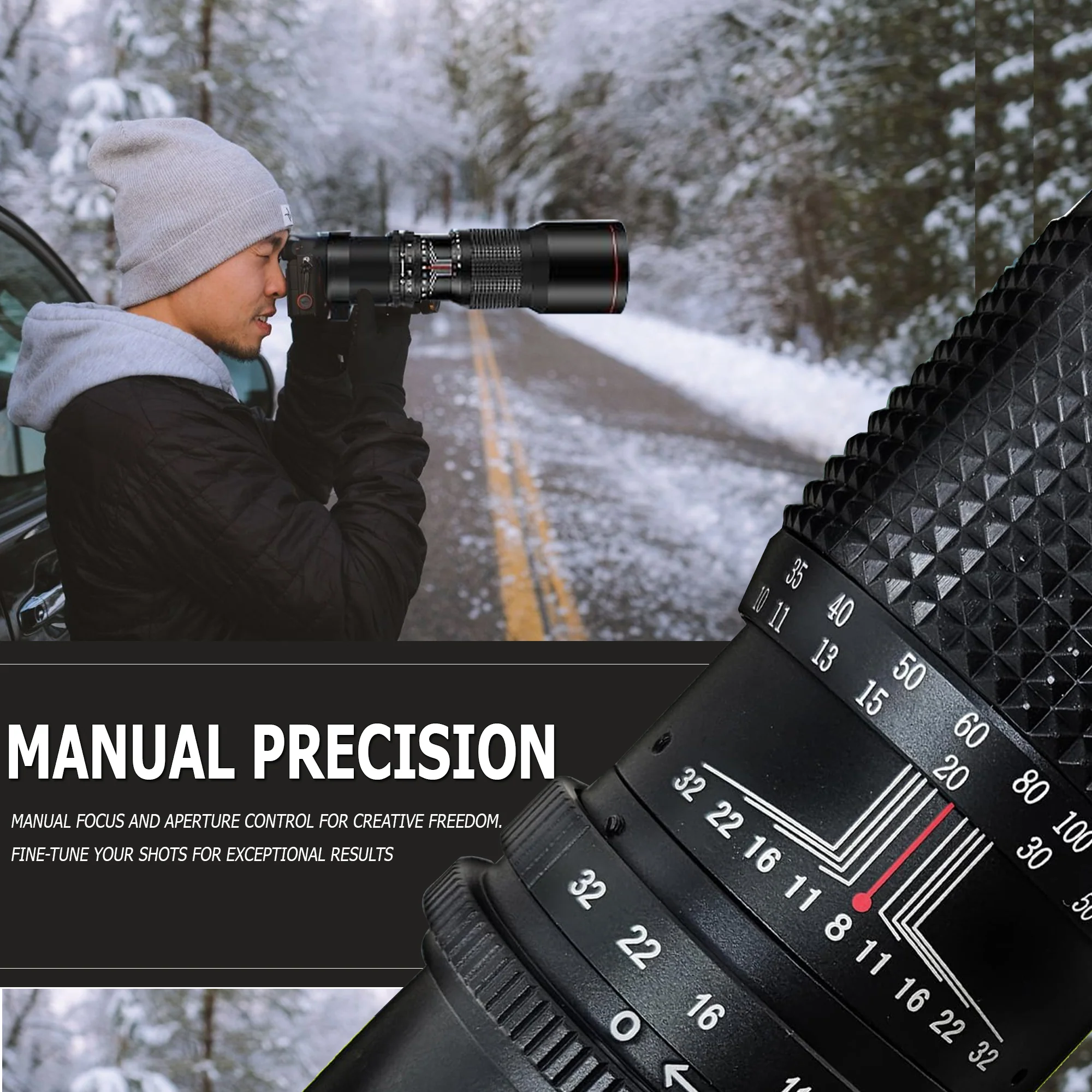 500mm/1000mm f/8 Manual Super Telephoto Lens for Sony A7 II III IV A7R II III IV A7S A7C - Image 4