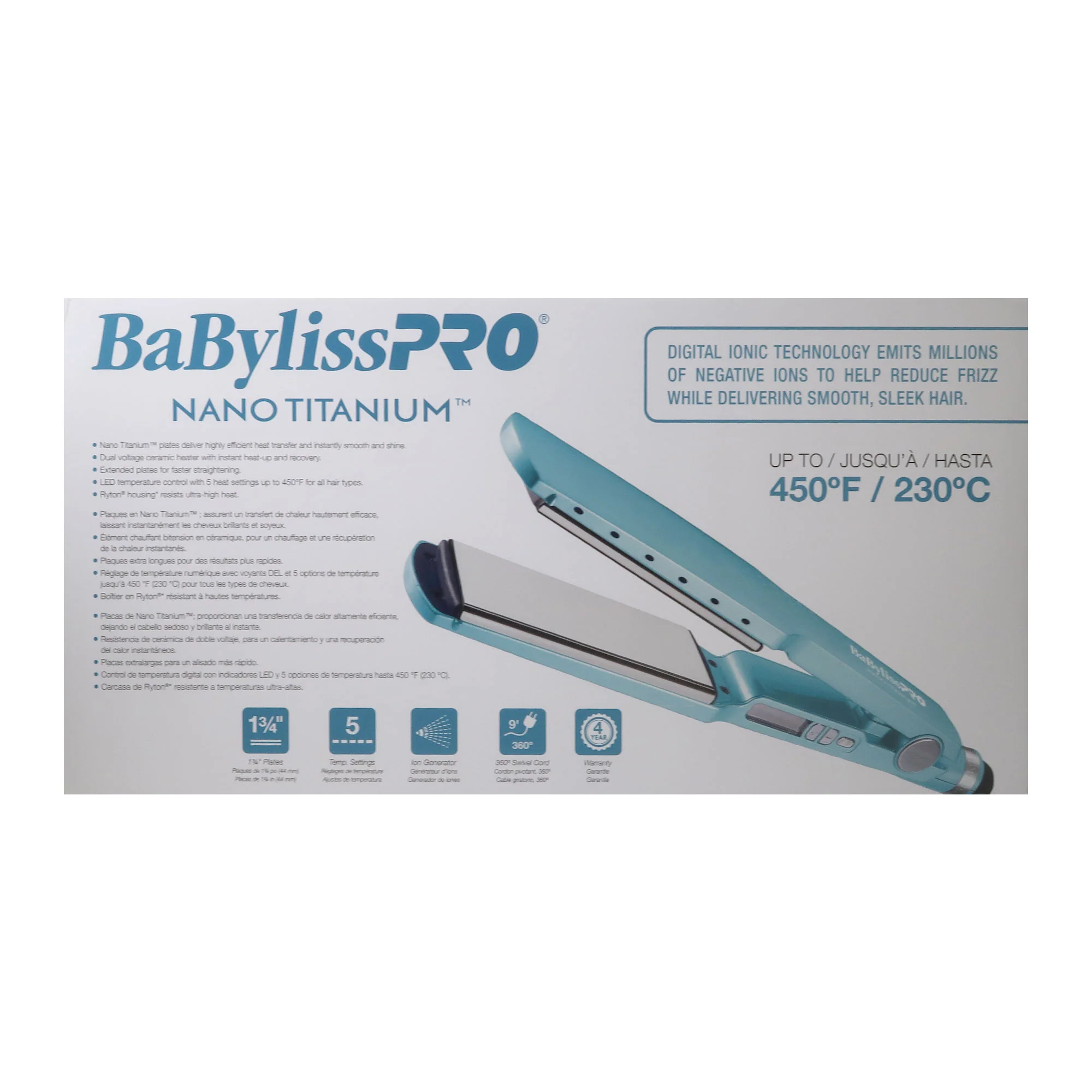 BaByliss Pro Nano Titanium Digital Ionic Flat Iron 1-3/4" #BNT4094TUC (Dual Voltage) - Image 6