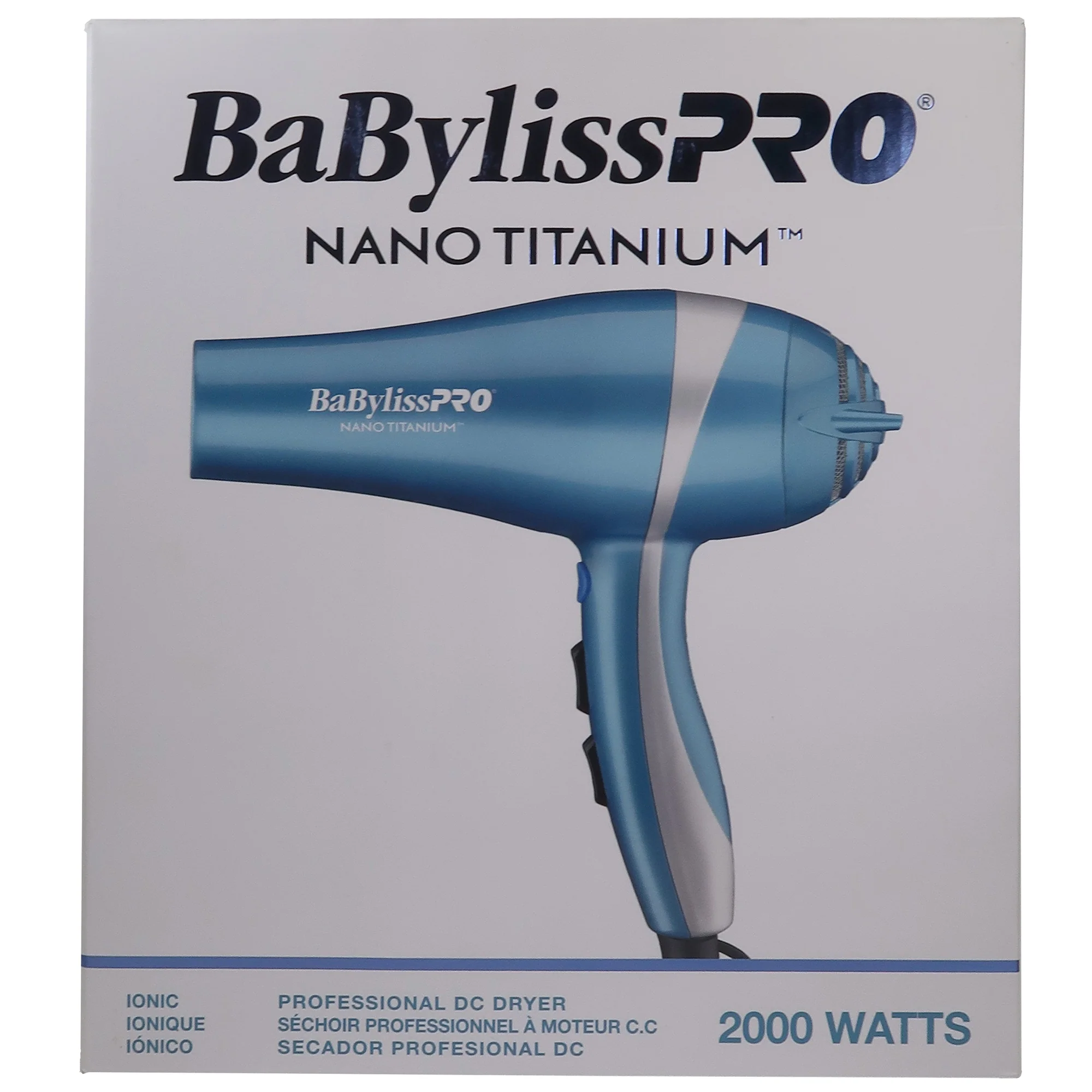 BaBylissPro Nano Titanium Lightweight Ionic Hair Dryer BNT5548 (Blue) - Image 4