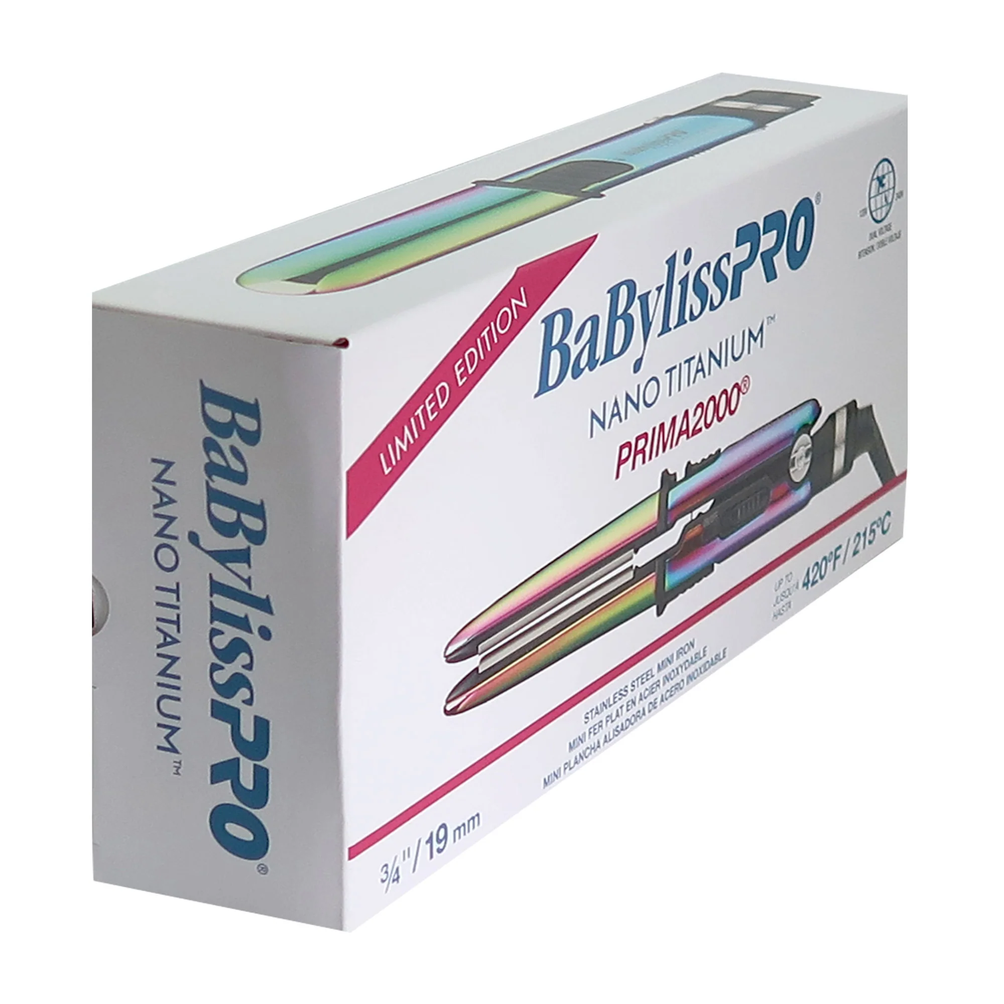 BaByliss Pro Nano Titanium Prima2000 3/4" Stainless Steel Mini Iron Iridescent #BNTBRB2000UC - Image 6