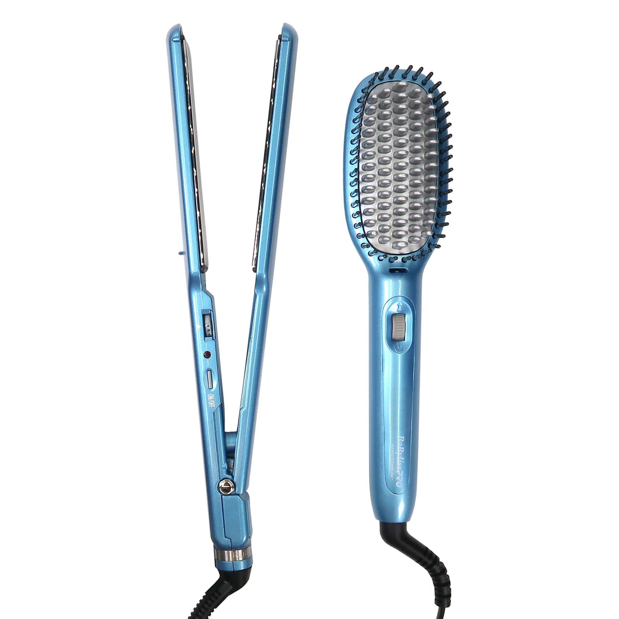 BabylissPRO Nano Titanium Ultra-Thin Flat Iron & Thermal Paddle Brush #BNTPP52UC - Image 2
