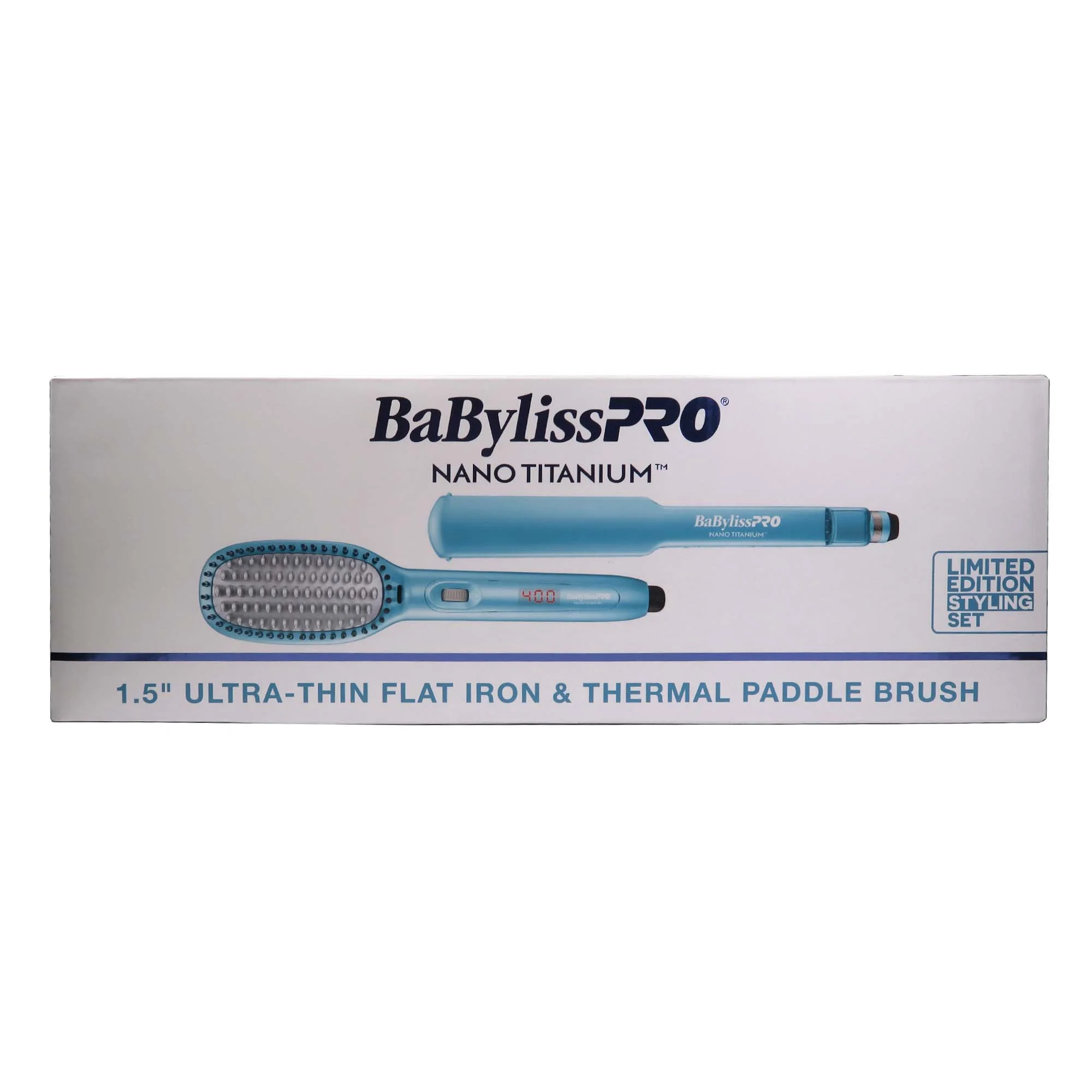 BabylissPRO Nano Titanium Ultra-Thin Flat Iron & Thermal Paddle Brush #BNTPP52UC - Image 3