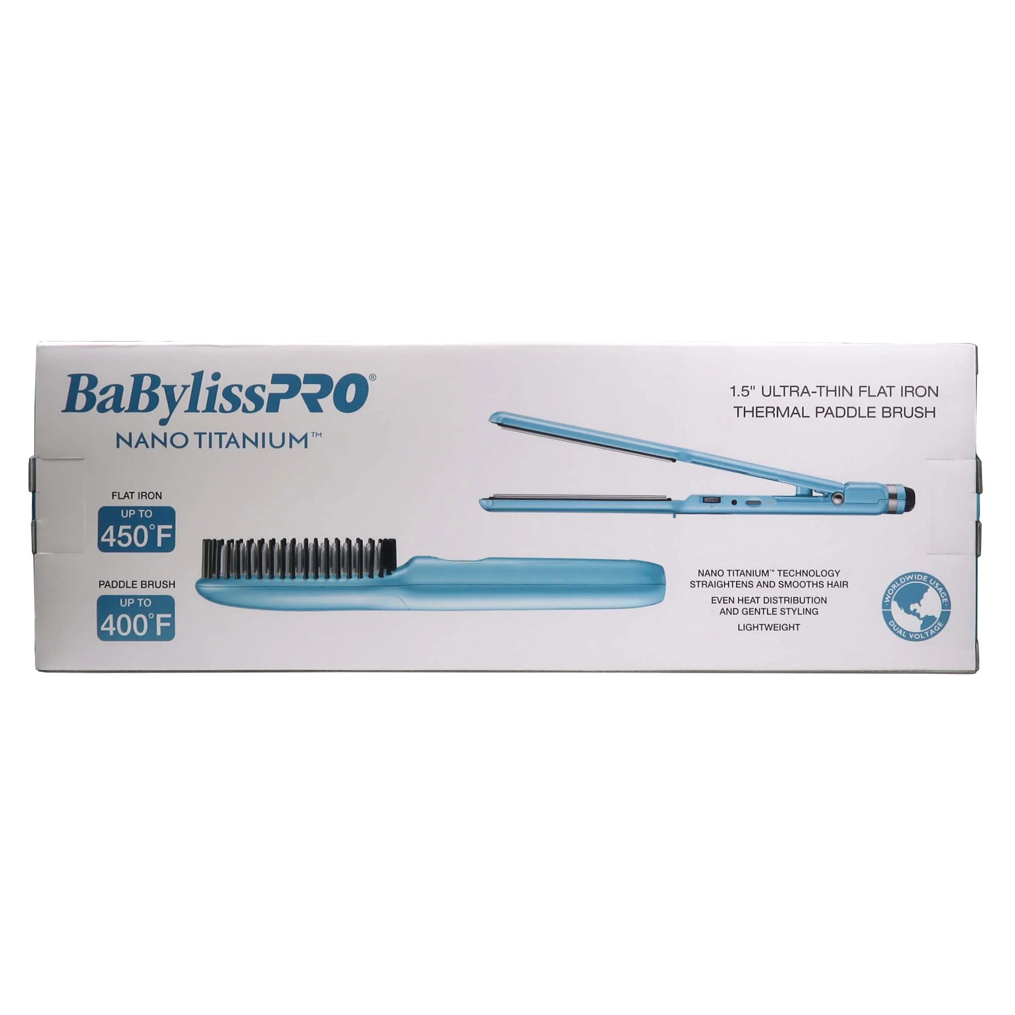 BabylissPRO Nano Titanium Ultra-Thin Flat Iron & Thermal Paddle Brush #BNTPP52UC - Image 4