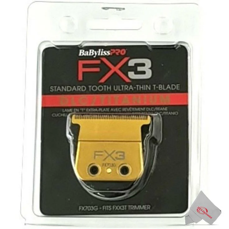4x Babyliss Pro FX703G FX3 DLC Titanium Standard Tooth Ultra-Thin Blade Zero Gap Blade - Image 3