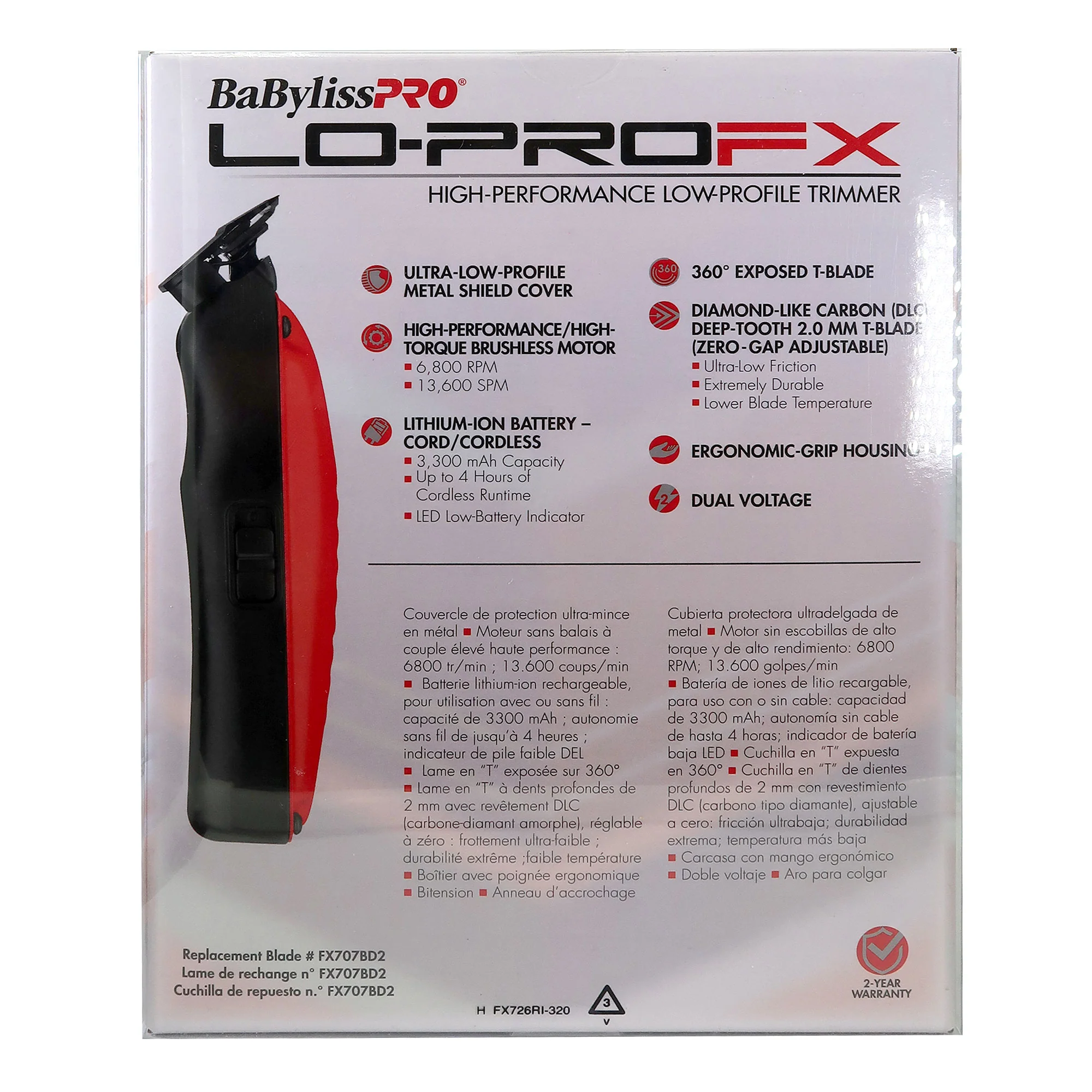 BaByliss PRO Limited Edition LO-PRO FX Trimmer (Van DA' Goat) Red #FX726RI - Image 4