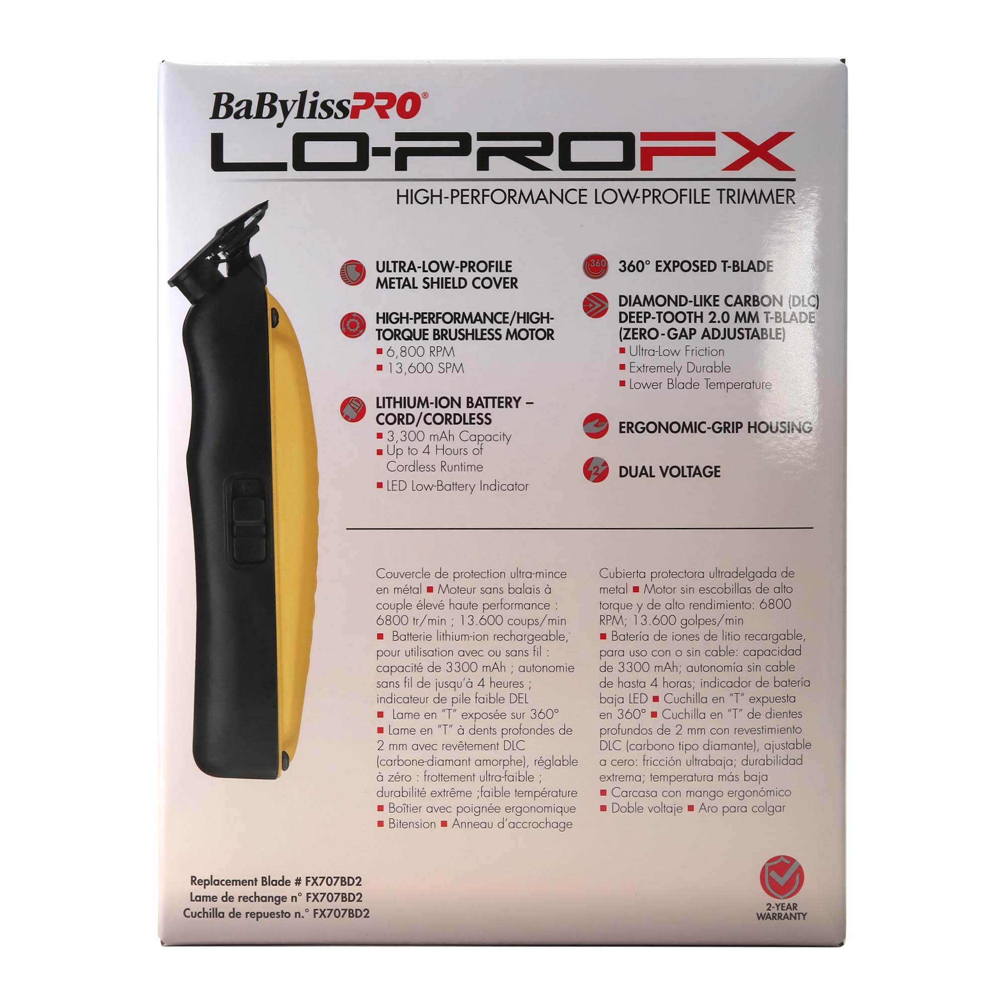 BaBylissPRO LoPROFX Influencer Edition Trimmer Yellow - FX726YI - Image 5