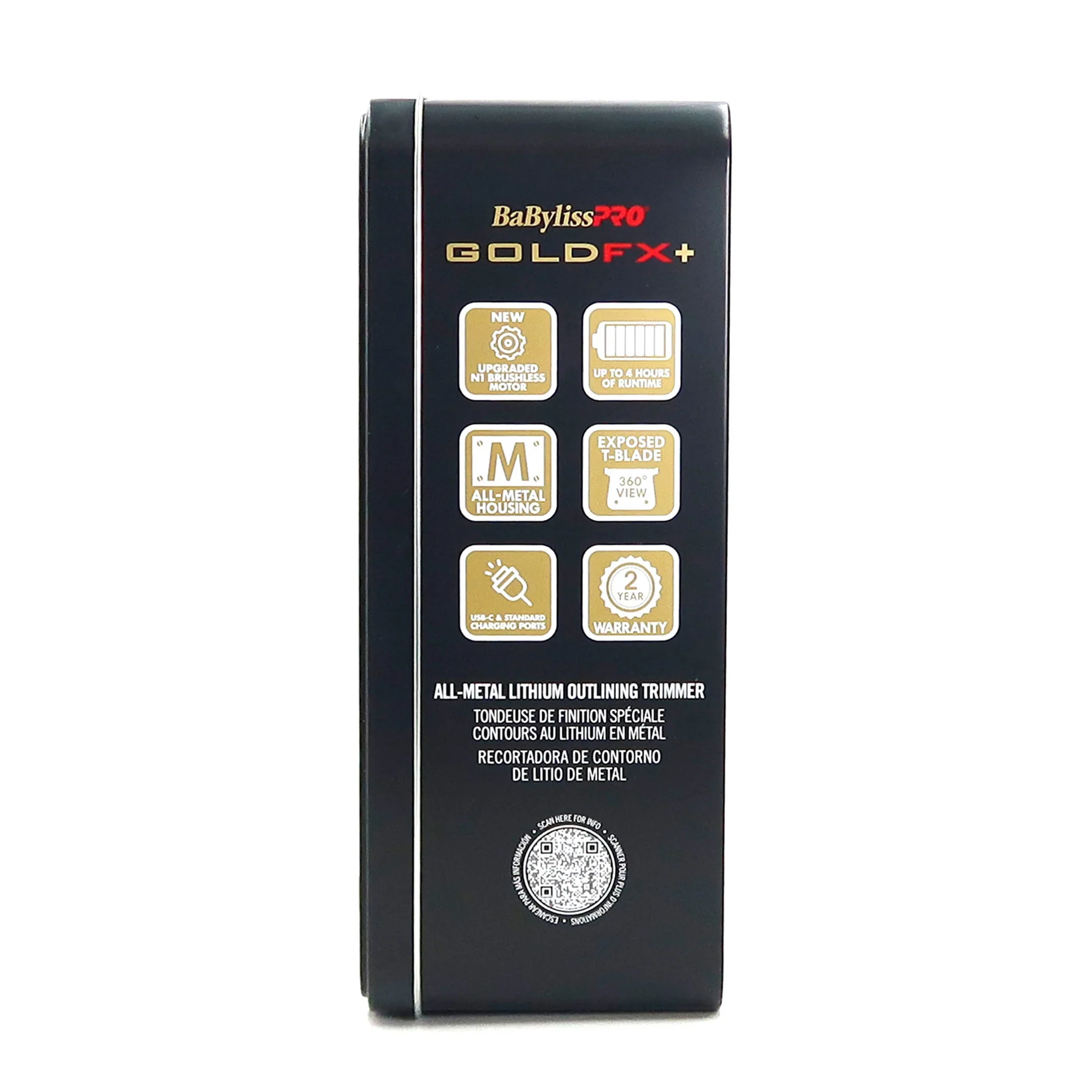 BaByliss Pro GOLDFX+ All-Metal Lithium Outlining Trimmer Gold #FX787NG - Image 7