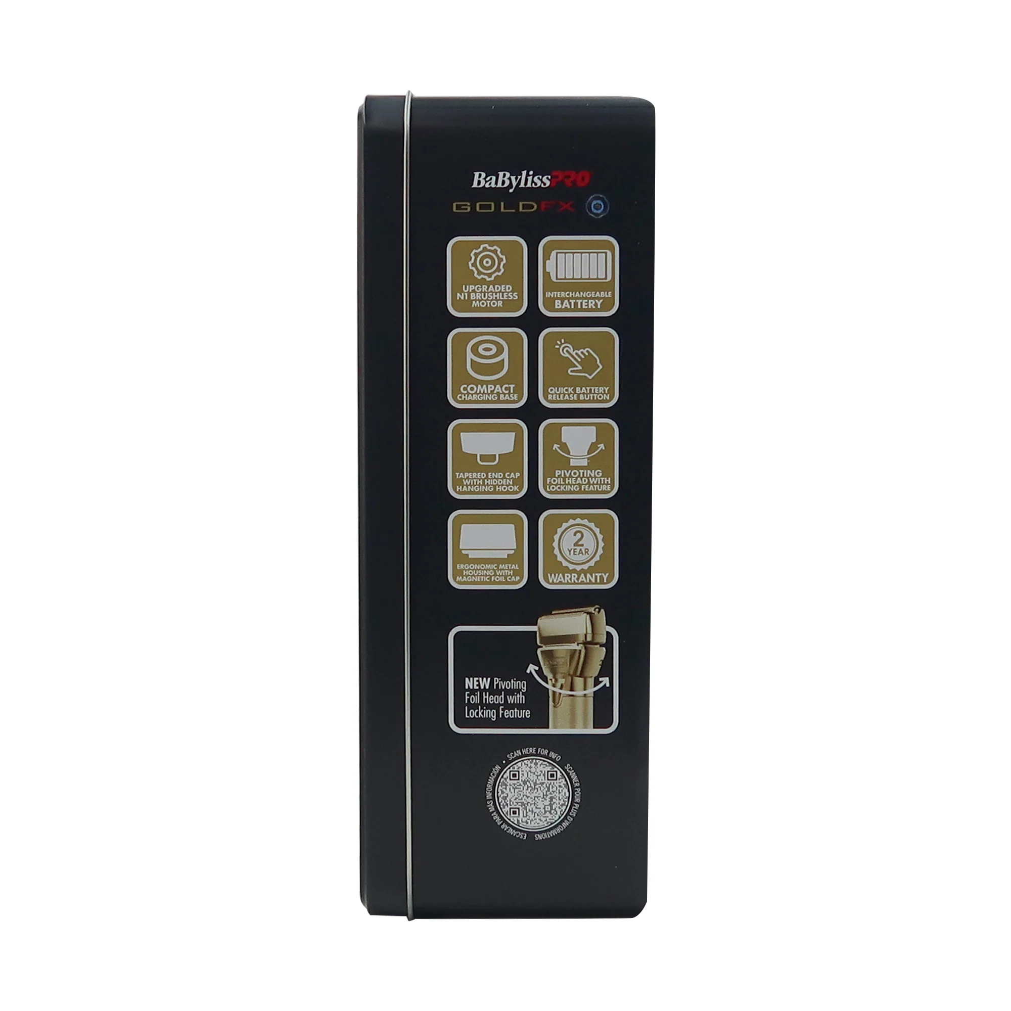 BaByliss Pro FXONE GOLDFX All-Metal Interchangeable-Battery Shaver Gold #FX79FSG - Image 8