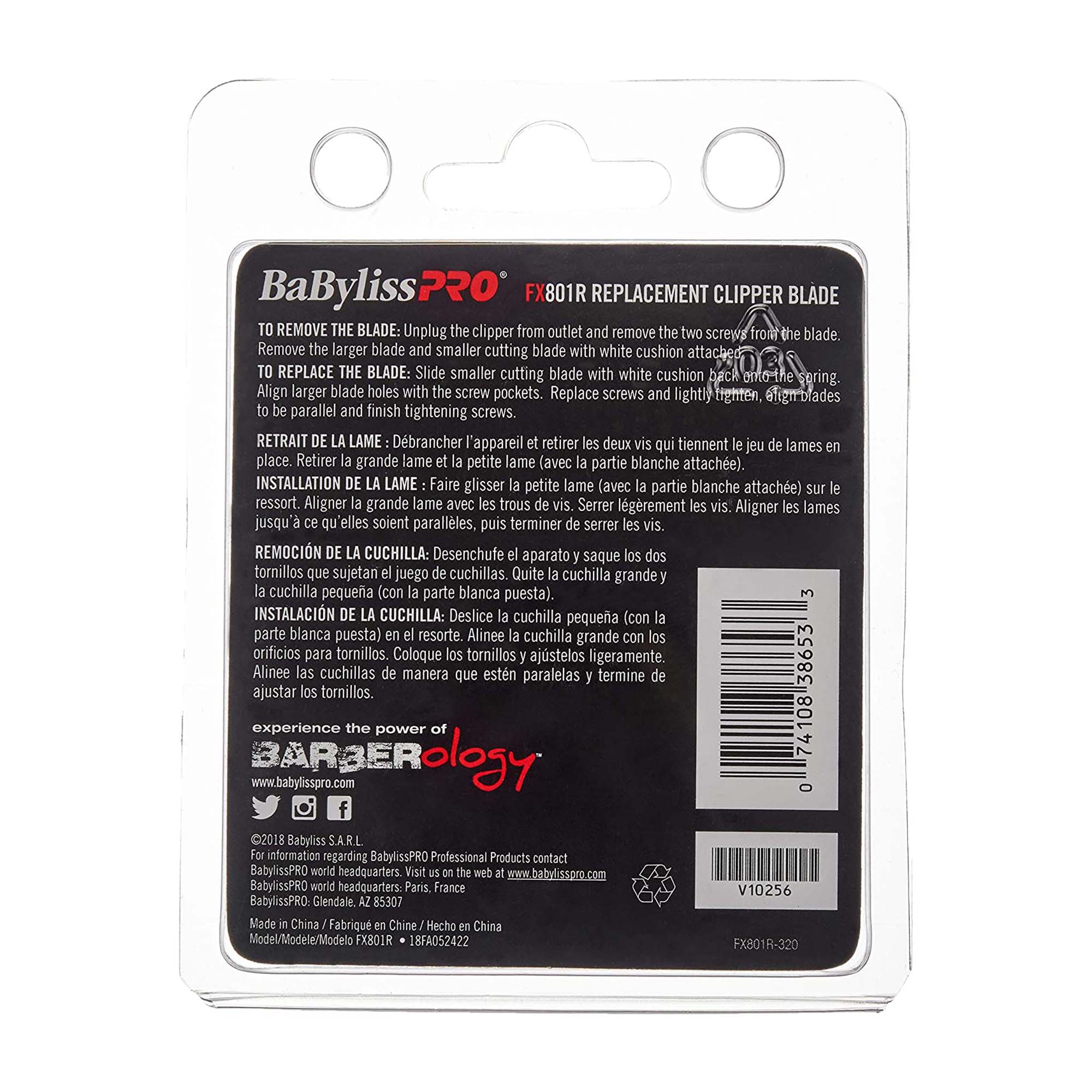 Babyliss Pro FX801R High Carbon Stainless Steel Replacement Clipper Blade for FX870, FXF880 or FX810 - 5 Count - Image 3