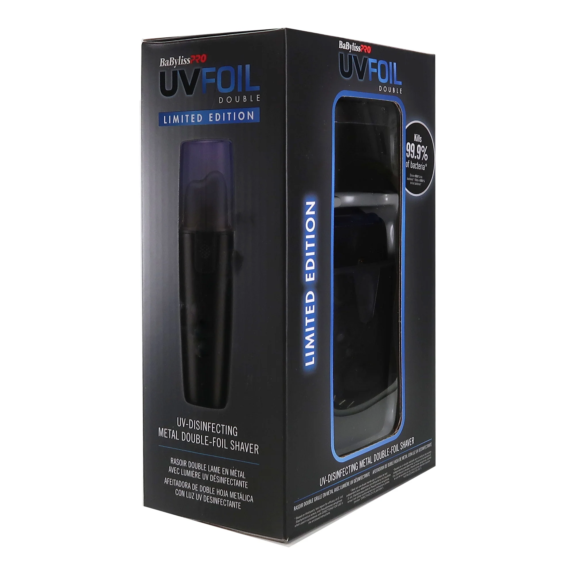 BaByliss Pro LIMITED EDITION UVFOIL UV-Disinfecting Metal Double Foil Shaver #FXLFS2MB (Matte Black) - Image 3
