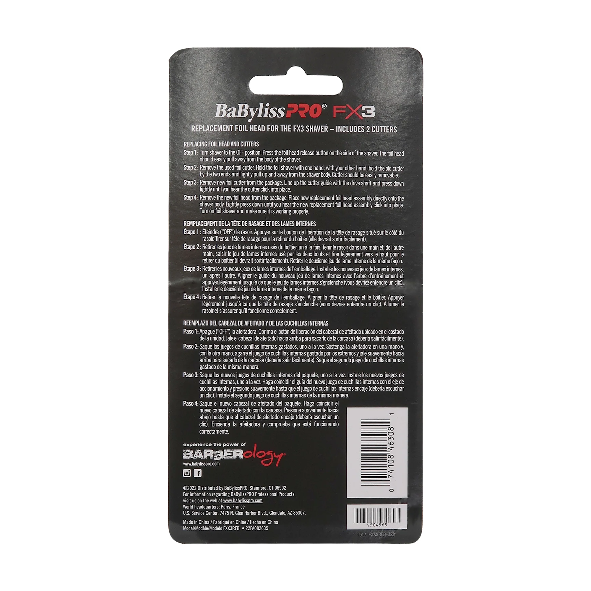 BaByliss Pro FX3 Replacement Foil Head for FX3 Shaver - Black #FXX3RFB - Image 2