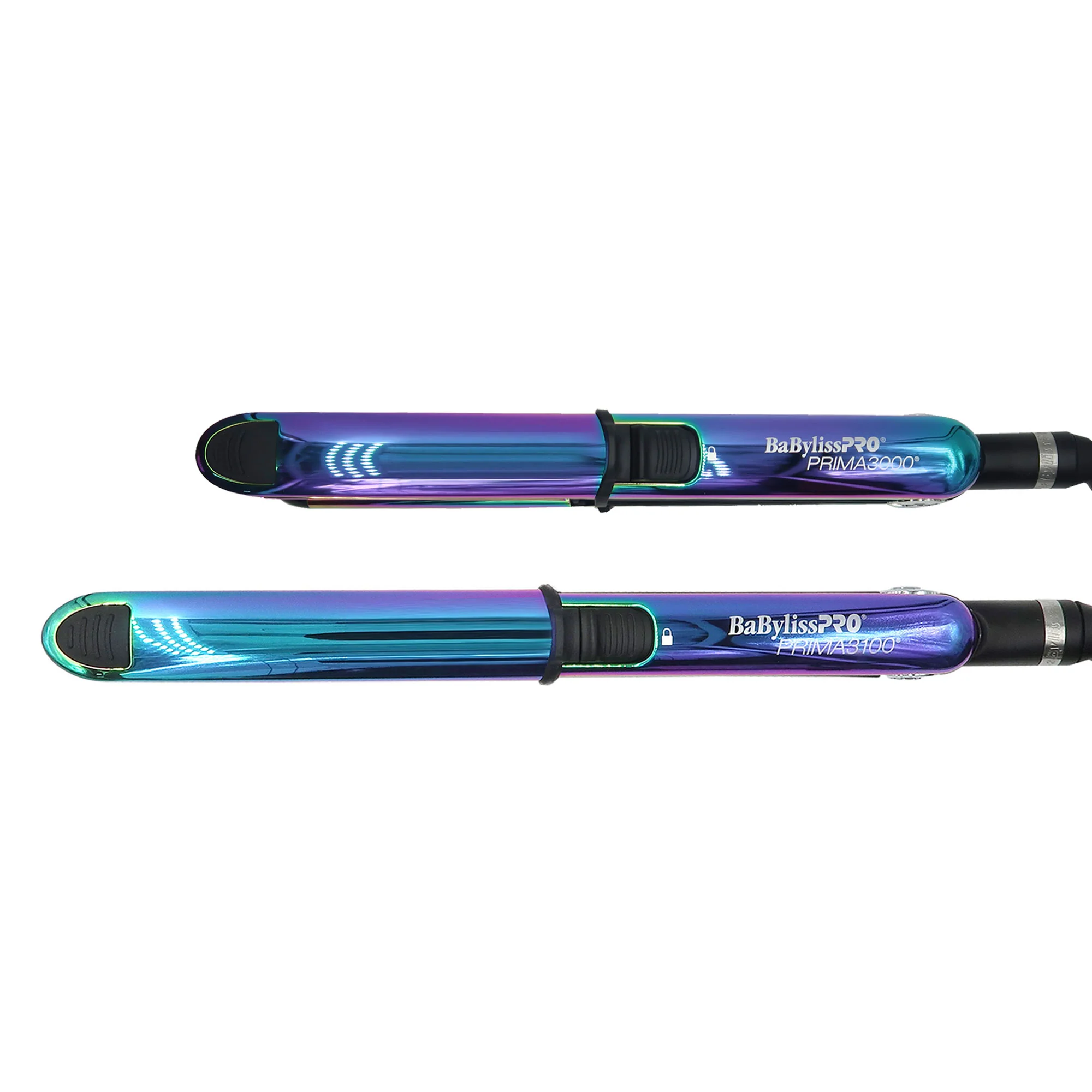 BaByliss Pro Nano Titanium Limited Edition 1" Iridescent Prima Stainless Steel & 3/4" Mini Prima Styling Irons Combo BNTPPRB75 with Ergo-Grip Detangler Brush - Image 4