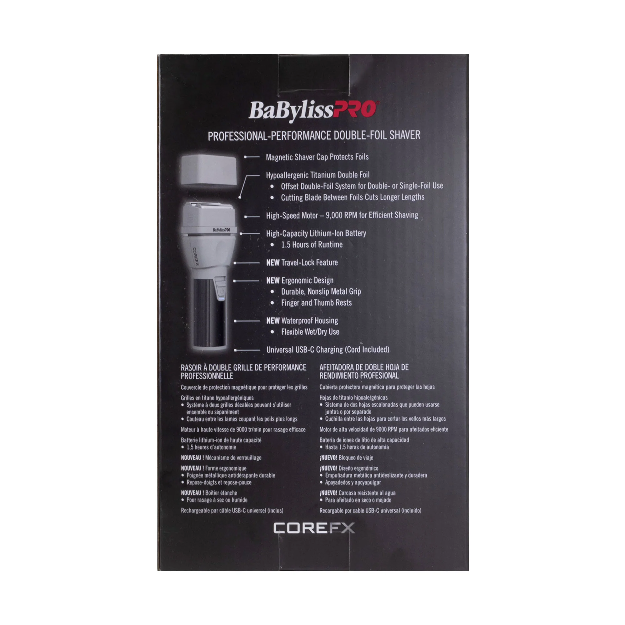 BaByliss Pro COREFX Professional Performance Double Foil Shaver FX75FS2 - Image 4