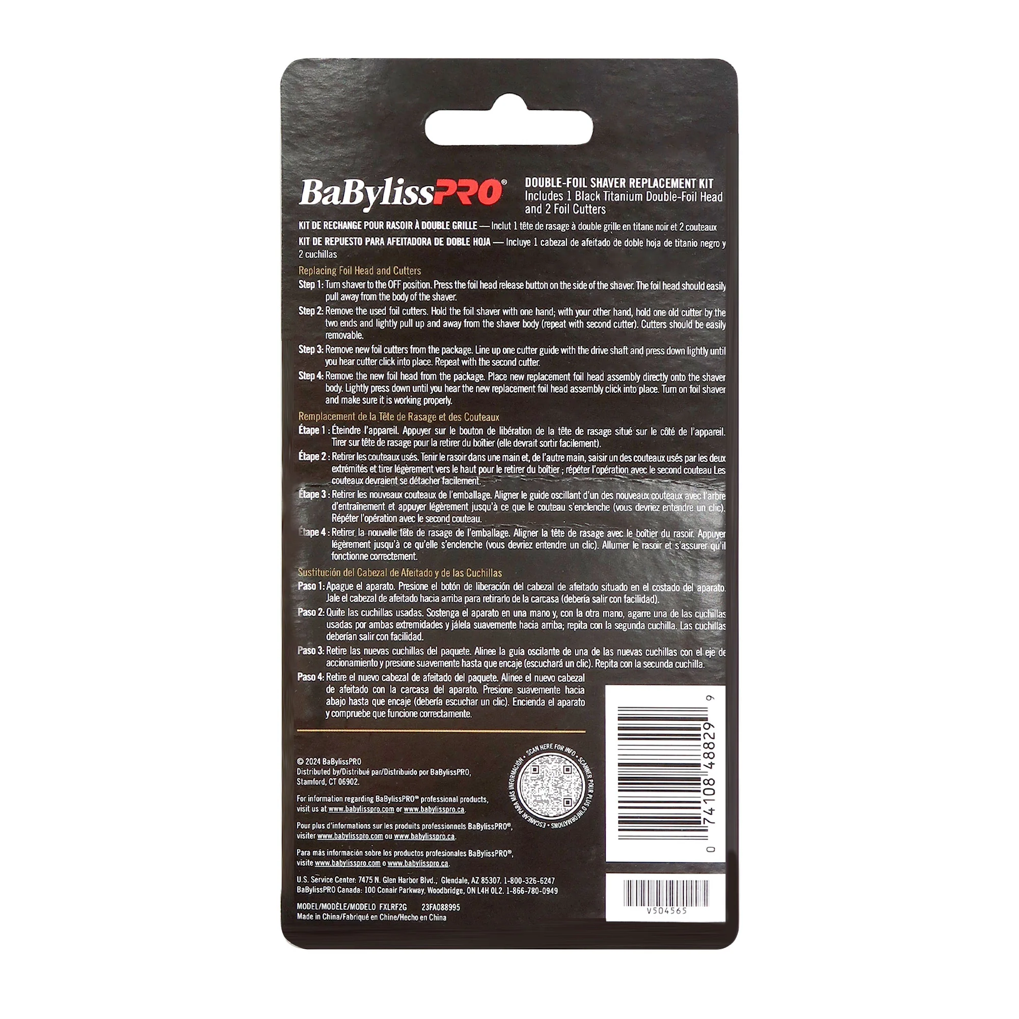 BaByliss Pro UVFOIL Double-Foil Shaver Replacement Kit [Double-Foil & 2 Cutters] - Gold #FXLRF2G - Image 2