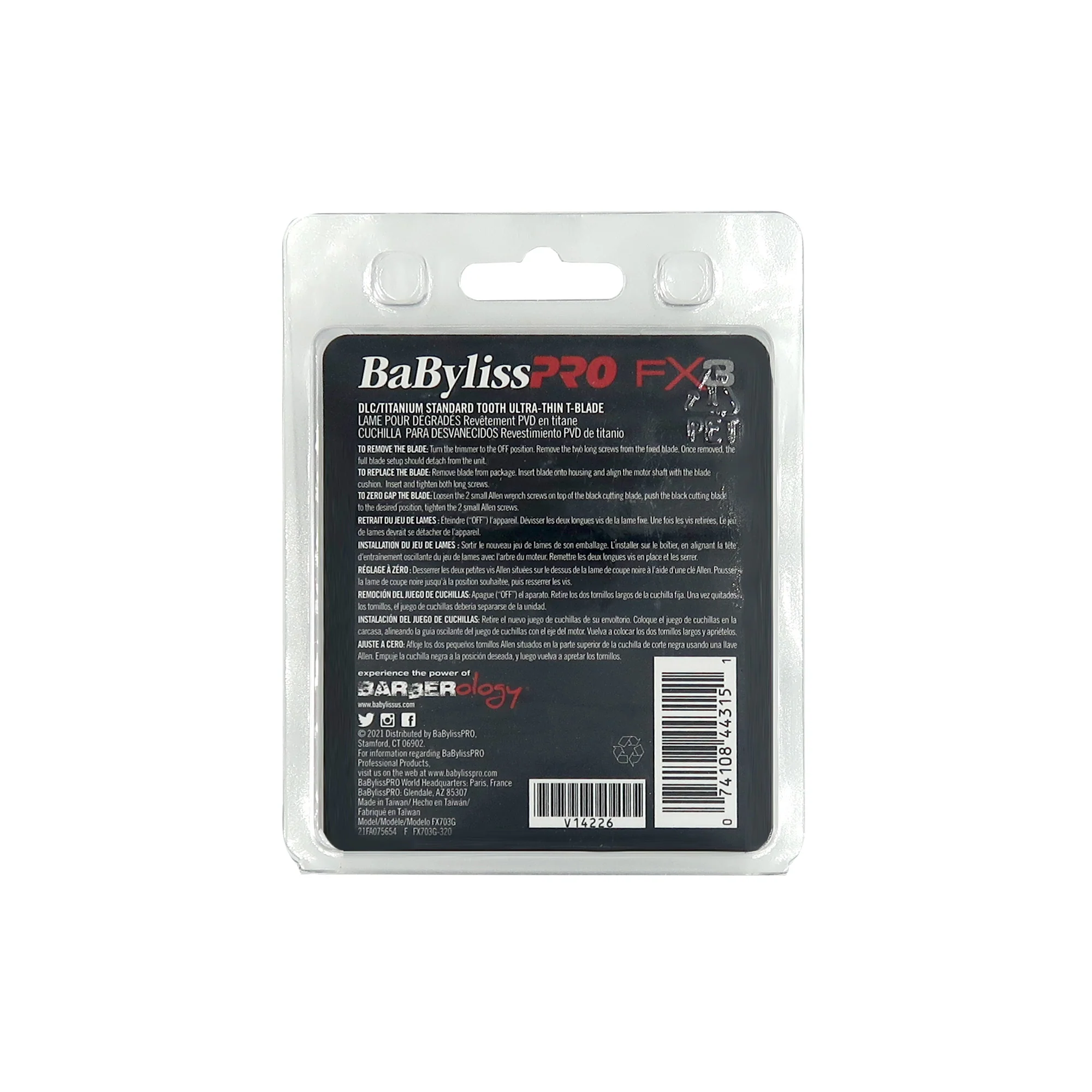 Babyliss Pro FX703G FX3 DLC Titanium Ultra Thin Blade Zero Gap Blade with Fade Brush and 9" Comb Black - Image 4