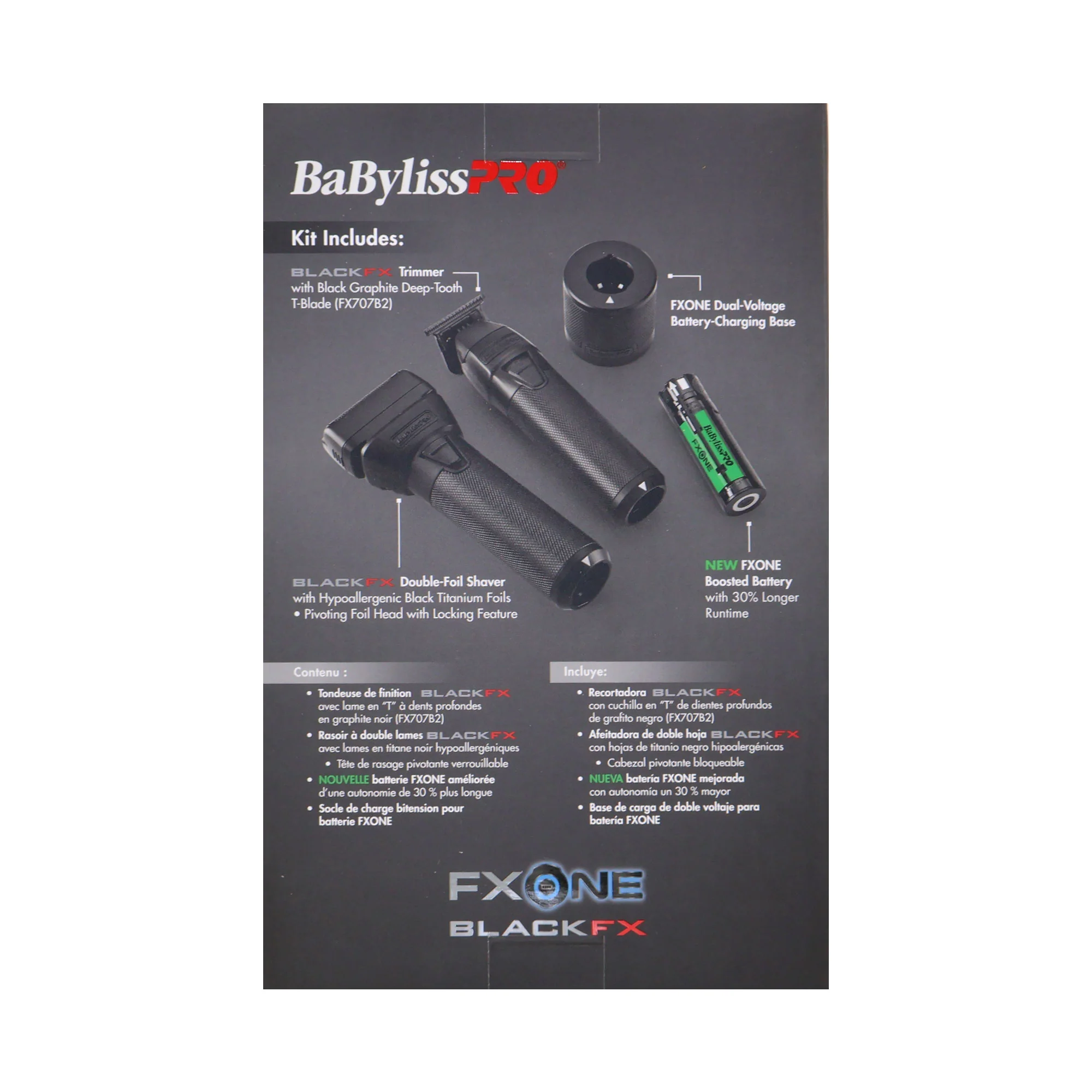 BaByliss Pro FXONE BlackFX Limited Edition Prepack - Stick Shaver and Outlining Trimmer (Black) FX1FSTMBPK - Image 4
