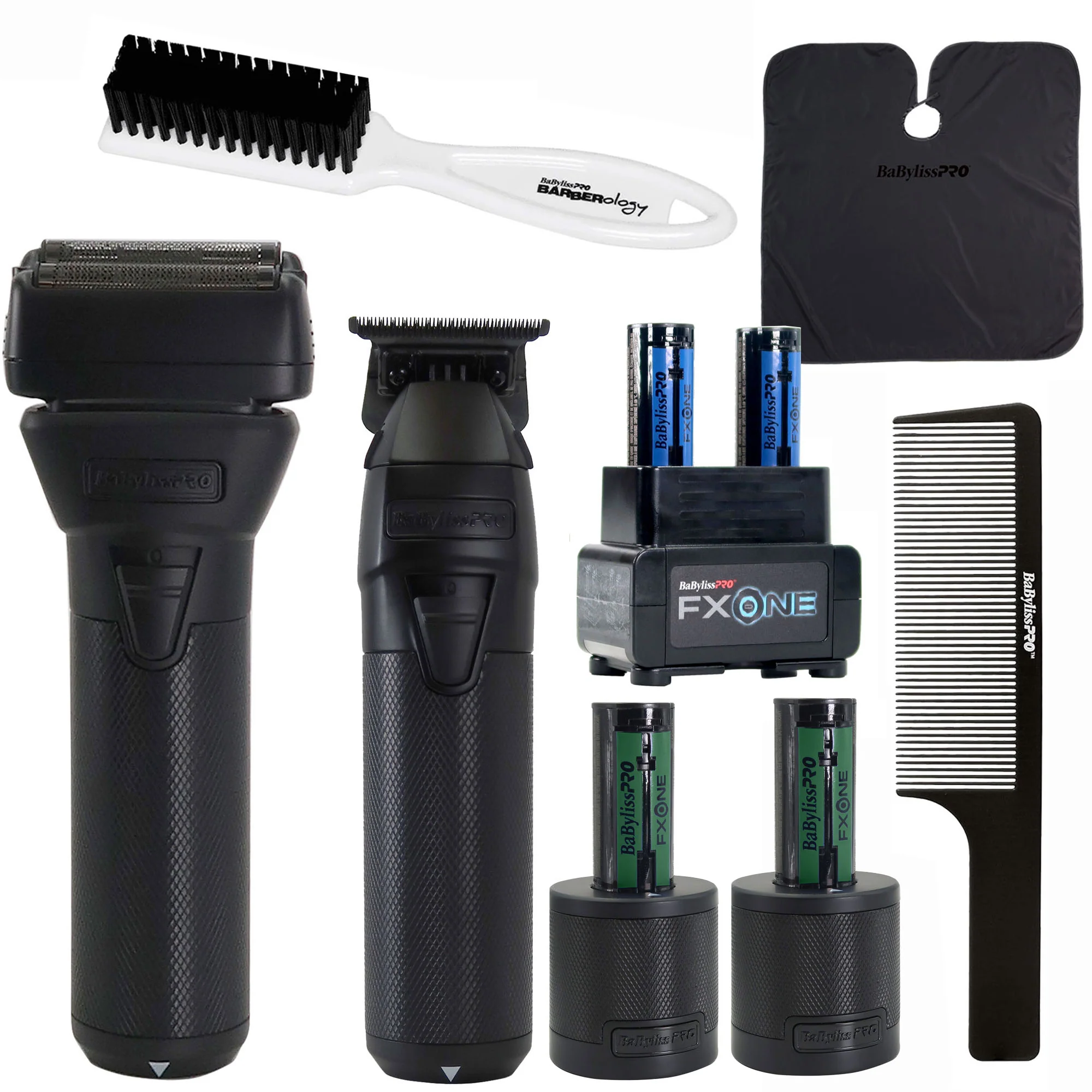BaByliss Pro FXONE BlackFX Limited Edition Prepack - Stick Shaver and Outlining Trimmer (Black) FX1FSTMBPK Pro Barber Kit