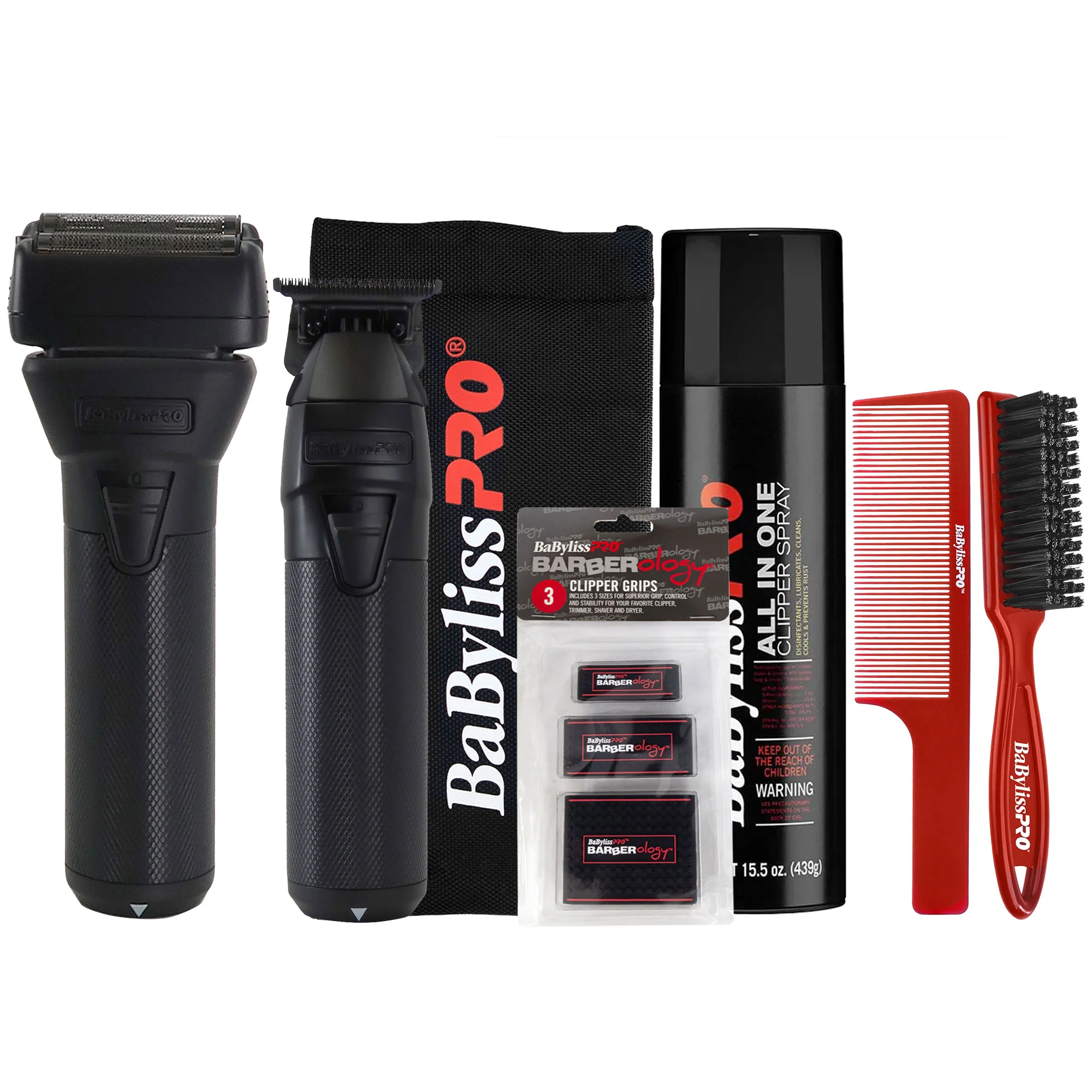 BaByliss Pro FXONE BlackFX Limited Edition Prepack - Stick Shaver and Outlining Trimmer (Black) FX1FSTMBPK Barber Essential Bundle