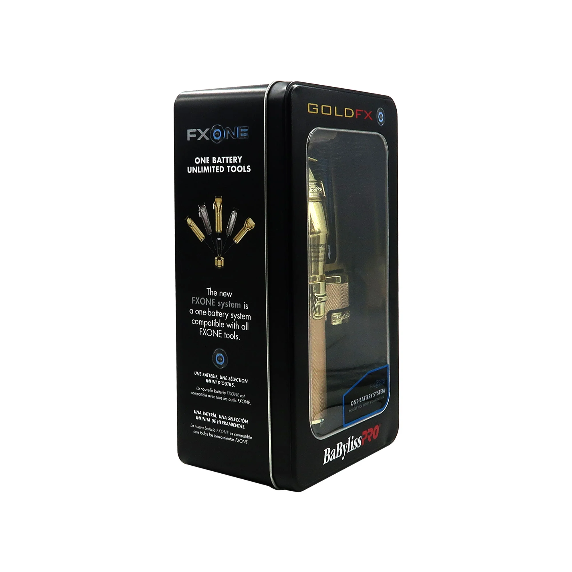 BaByliss Pro FXONE GOLDFX All-Metal Interchangeable-Battery Clipper #FX899G with Babyliss Pro Industrial Barber Apron and Wahl Flat Top Comb White - Image 6