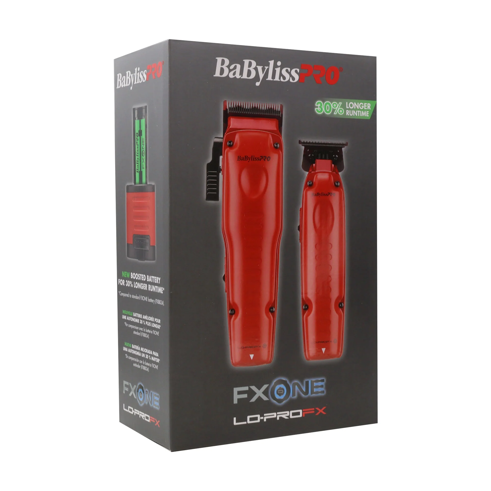 BaByliss Pro FXONE LO-PROFX Hair Clipper, Trimmer, Charging Base and Boosted Capacity Battery (Red) FX129MRPK - Image 4