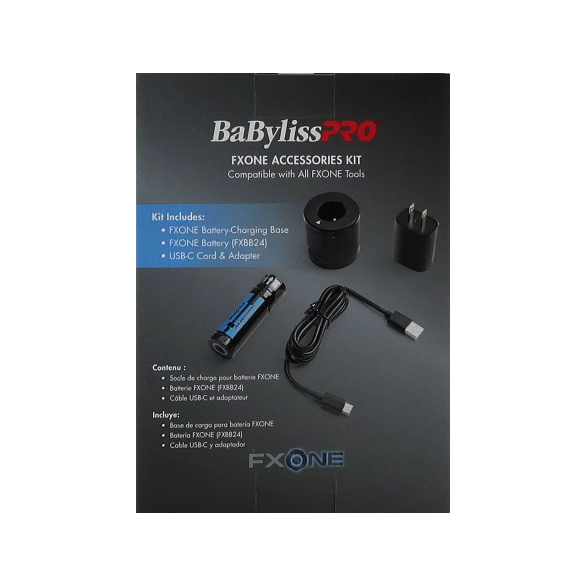 BaByliss Pro FXONE LO-PROFX LIMITED EDITION Trimmer - Matte Black (TOOL ONLY) #FX729MBLT with BaByliss Pro FXONE Accessories Kit (Includes Battery, Charging Base, Cord & Adapter) - Image 10