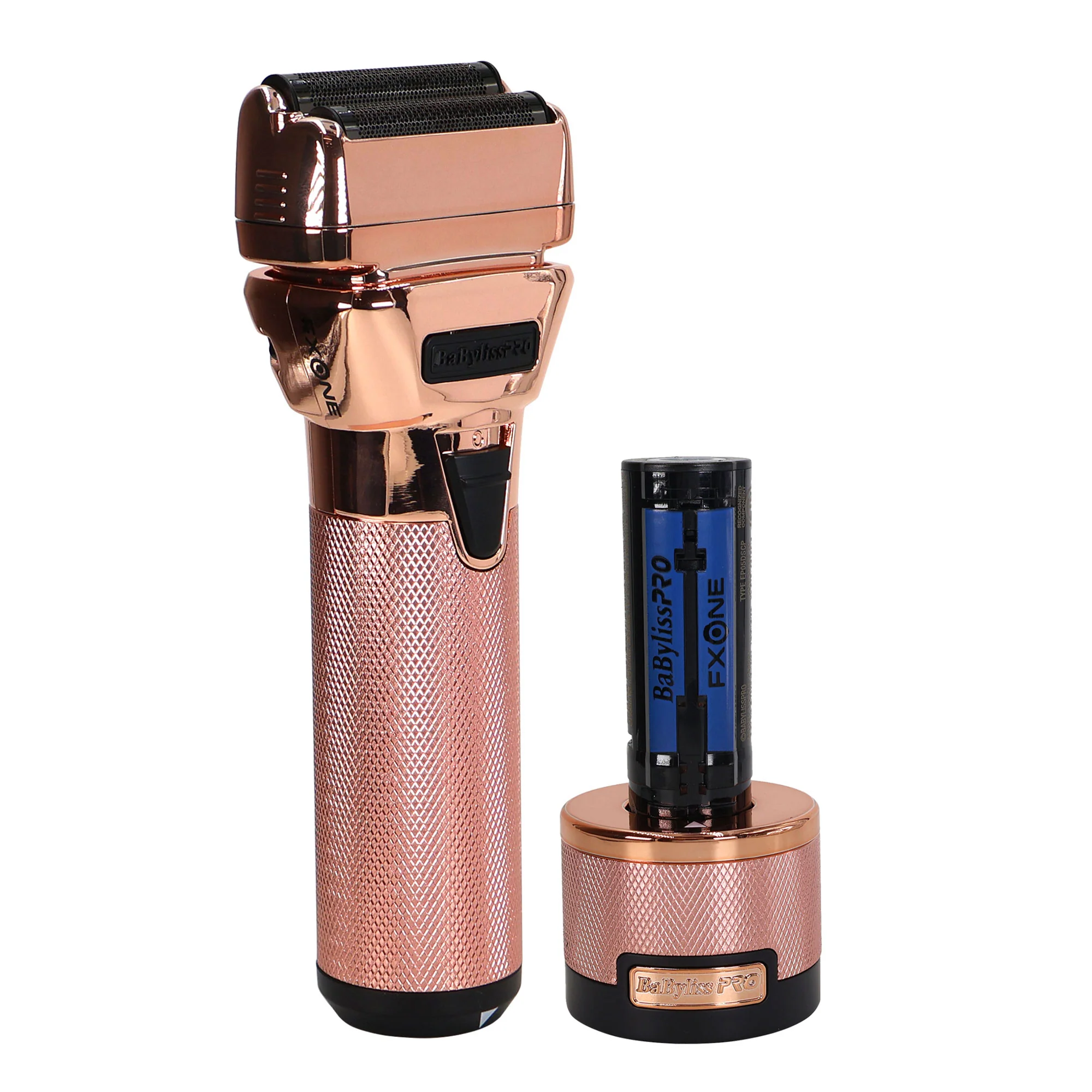 BaByliss Pro FXONE ROSEFX All-Metal Interchangeable-Battery Shaver FX79FSRG with Fade Brush and 9" Comb - Image 2