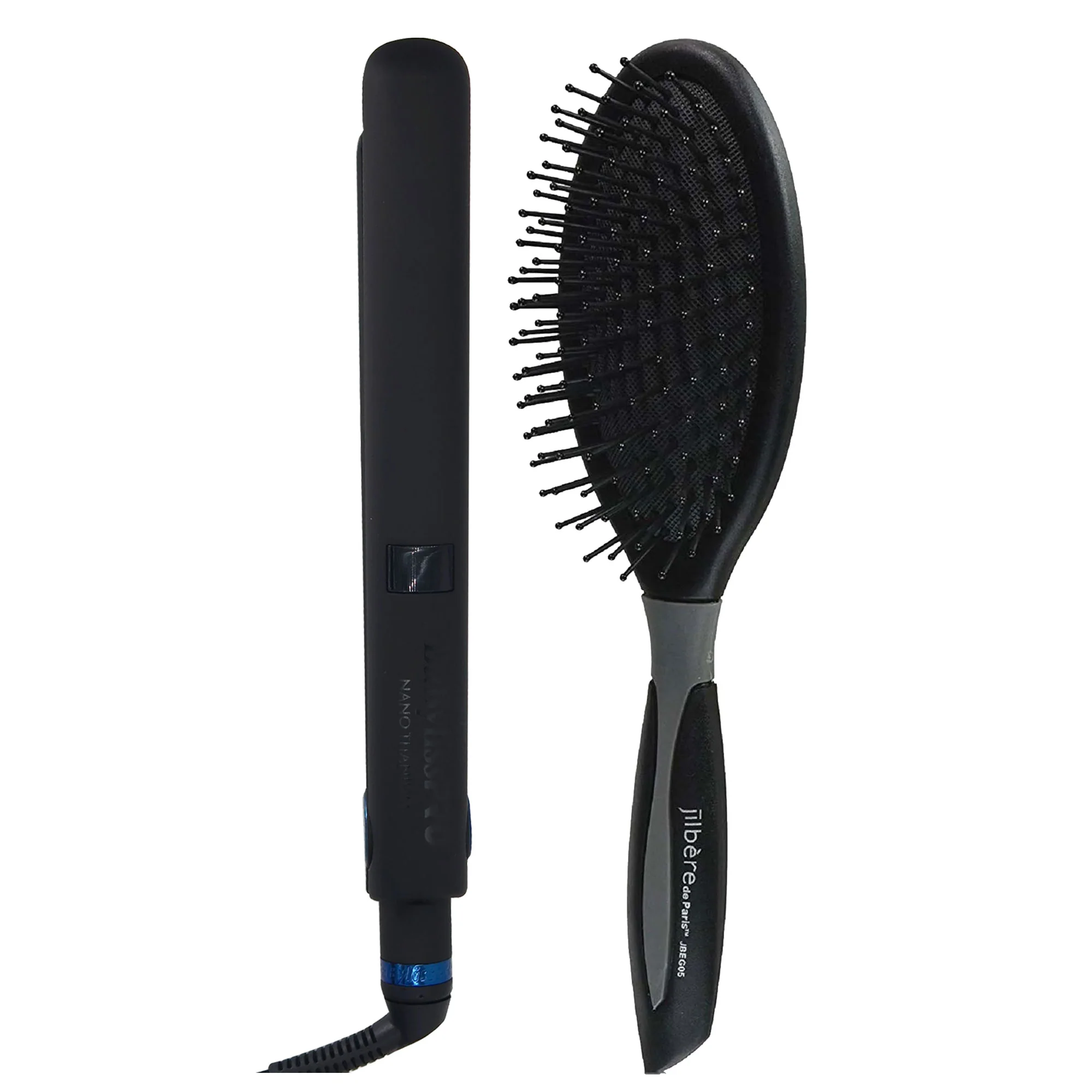 BaByliss Pro Nano Titanium LIMITED EDITION 1" Digital Flat Iron BNTMB4095TUC with Conair Pro Ergo-Grip Detangler Brush