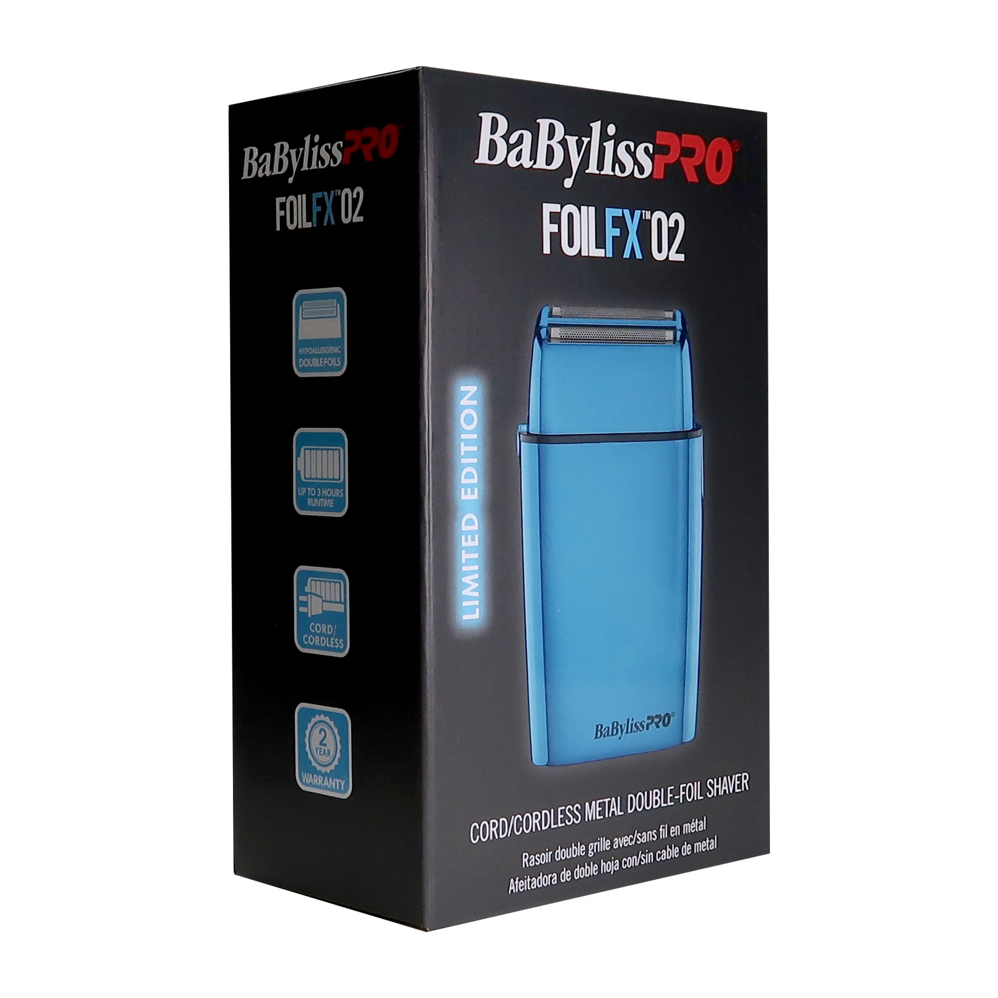 BaByliss Pro LIMITED EDITION Cordless Metal Double Foil Shaver (Blue) FXFS2BL with Barberology Comb Set (Clipper, Cutting, Taper Combs) - Red - Image 4