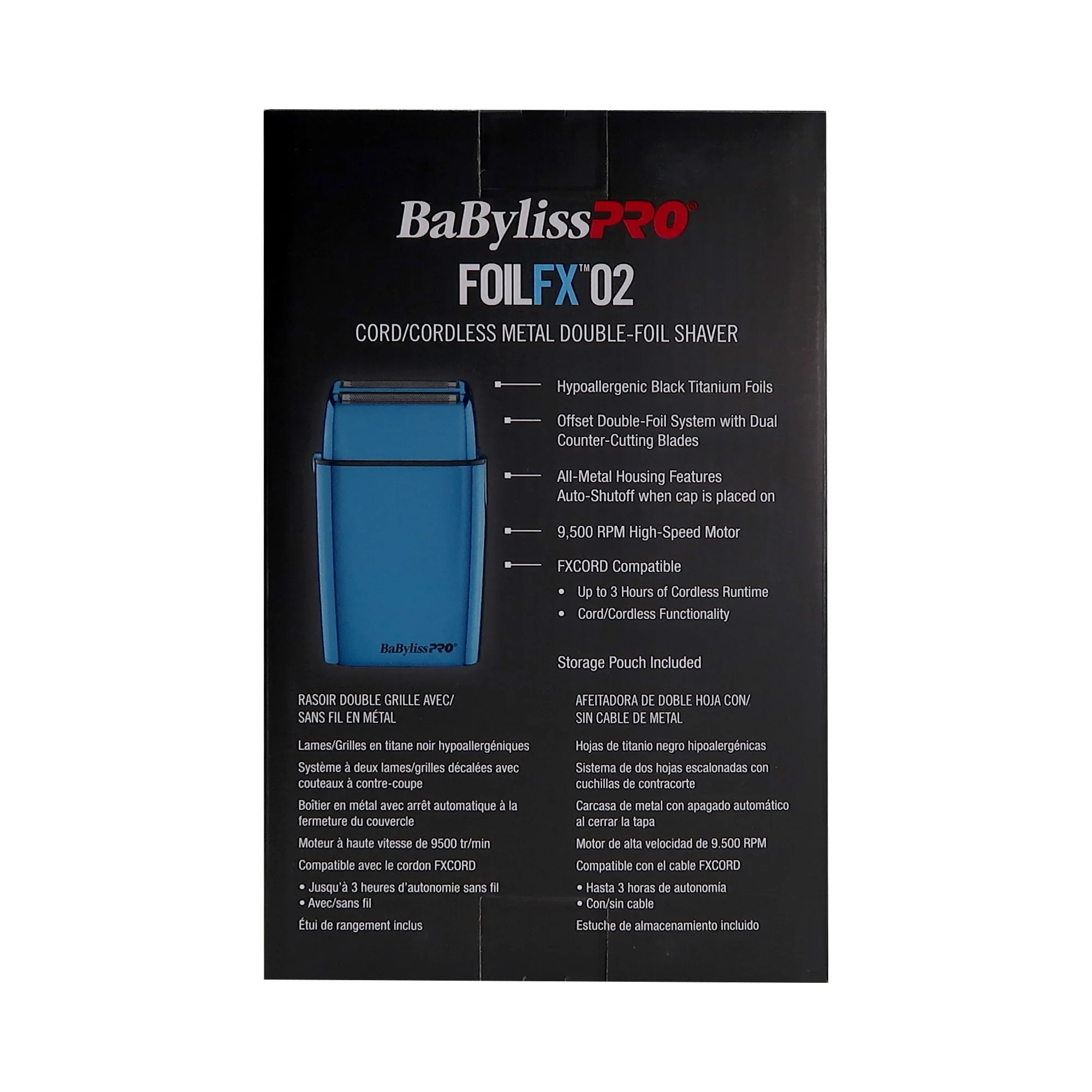 BaByliss Pro LIMITED EDITION Cordless Metal Double Foil Shaver (Blue) FXFS2BL with Barberology Comb Set (Clipper, Cutting, Taper Combs) - Red - Image 5