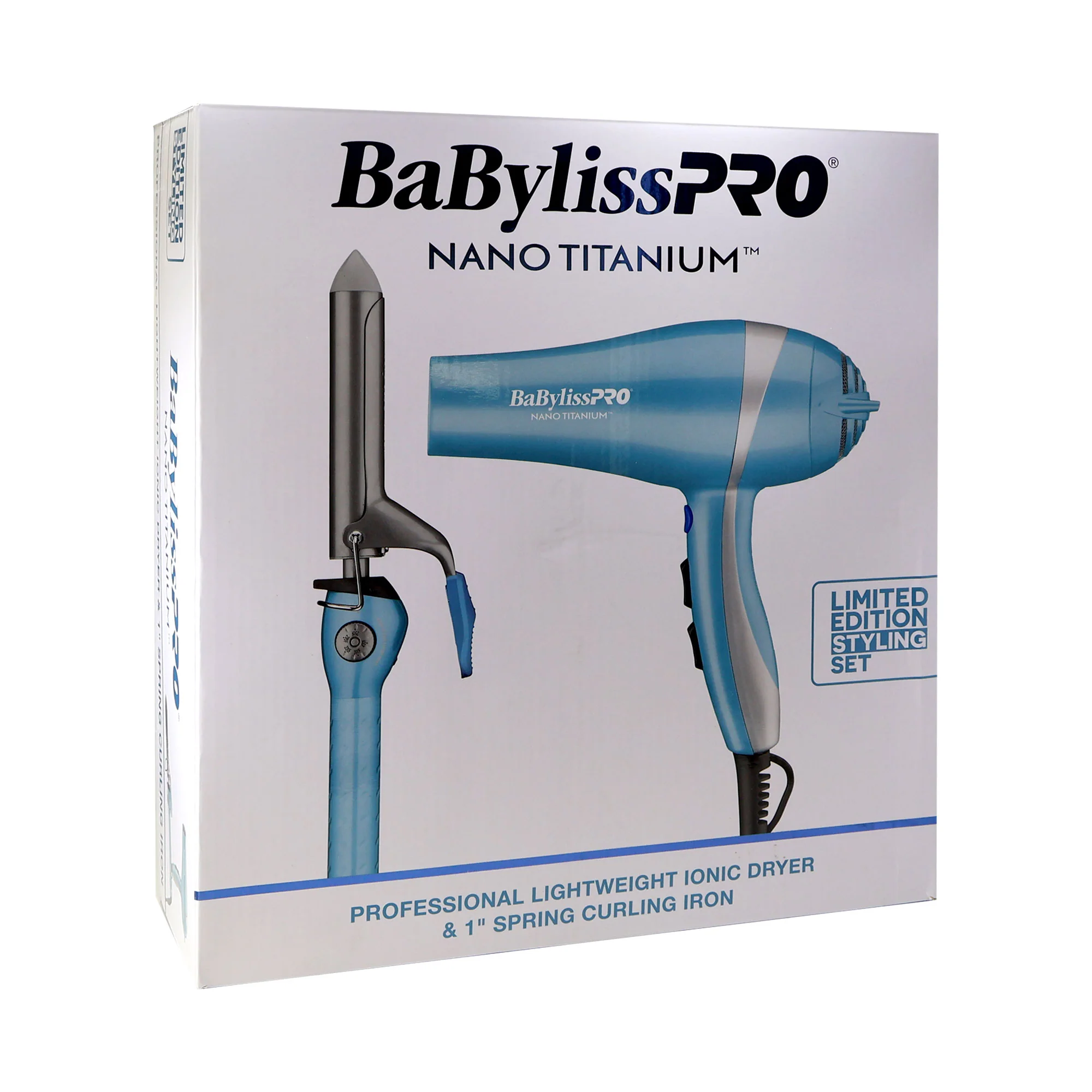 BaByliss Pro LIMITED EDITION Professional Lightweight Ionic Dryer & 1" Spring Curling Iron Combo BNTPP68 with Conair Pro Ergo-Grip Detangler Brush - Image 2