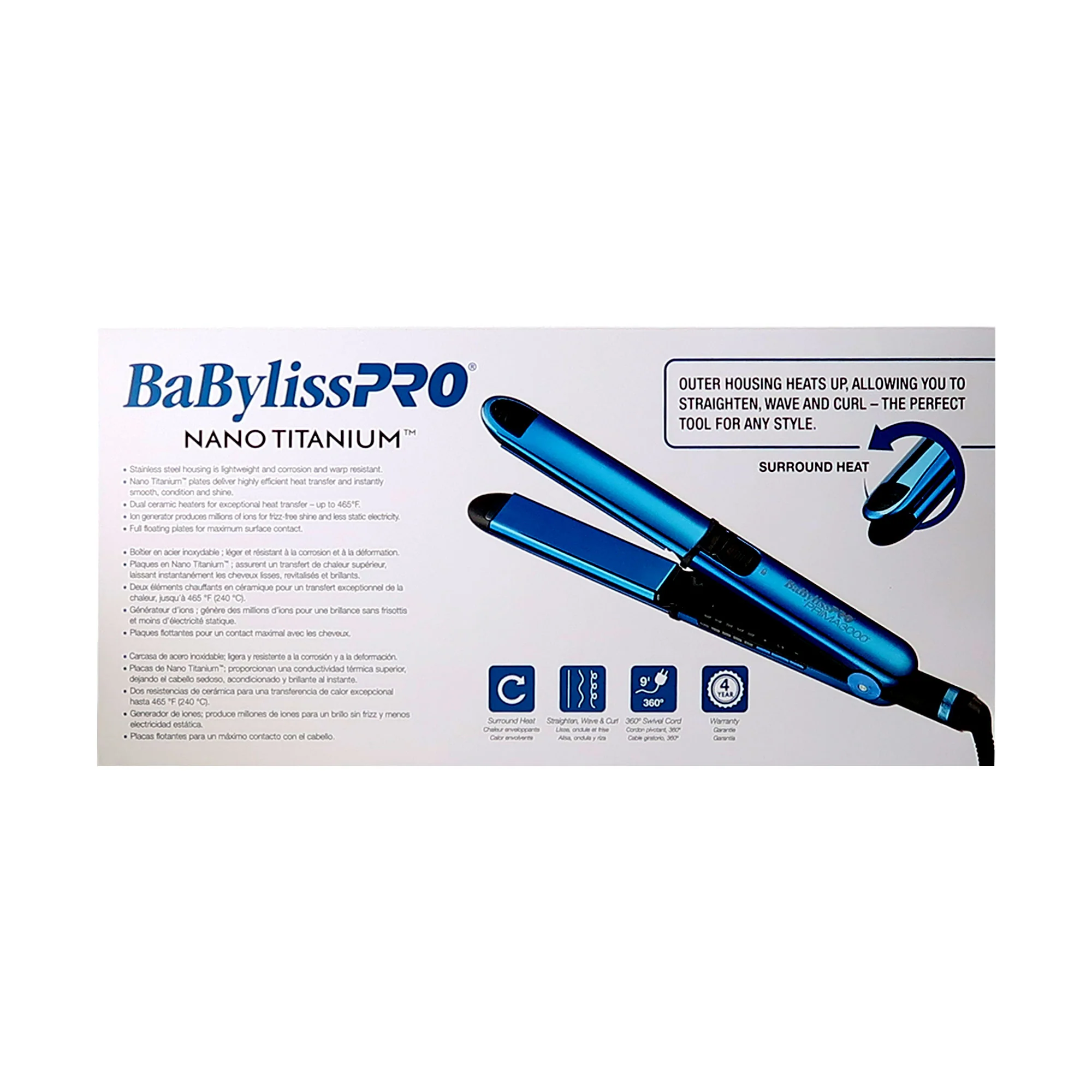 BaByliss Pro LIMITED EDITION Nano Titanium Prima 3000 1¼" Stainless Steel Flat Iron BNTMB3000TUC with Conair Pro Brush - Image 8