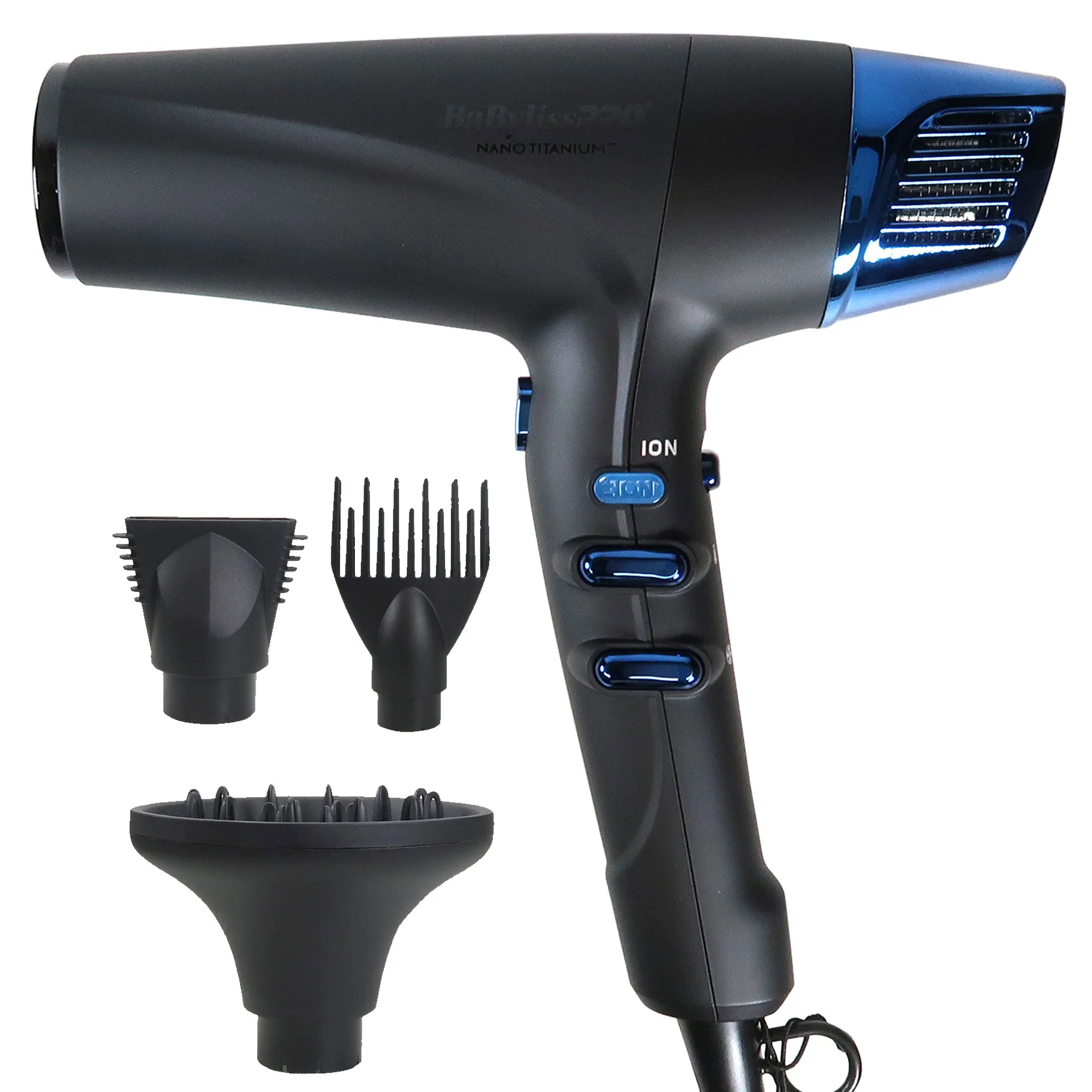 BaByliss Pro LIMITED EDITION Nano Titanium Prima 3000 1¼" Stainless Steel Flat Iron #BNTMB3000TUC with 1½" Spring Curling Iron BNT150S and Apron, Detangler Brush - Image 2