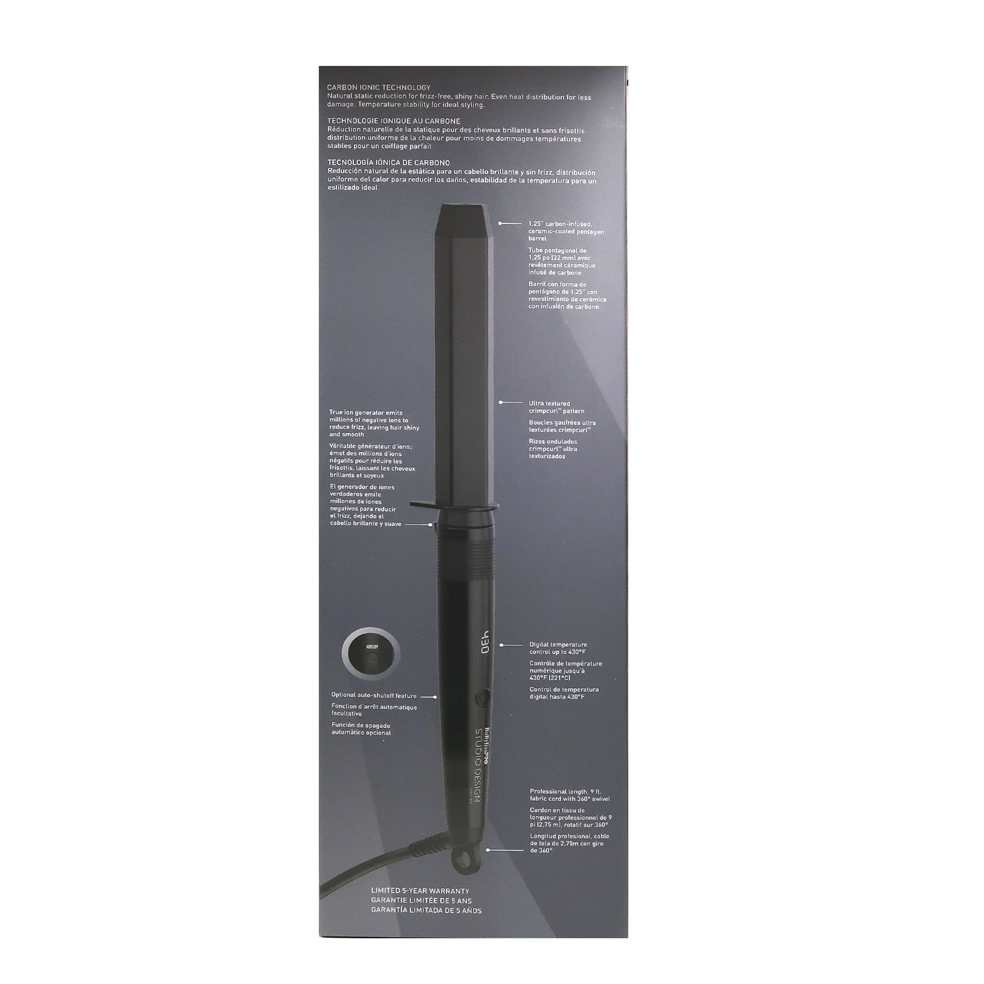 BaByliss Pro LIMITED EDITION Nano Titanium Prima 3000 1¼" Stainless Steel Flat Iron BNTMB3000TUC with Studio Design Series 1¼" Crimpcurl BCI005UC and Brush - Image 10