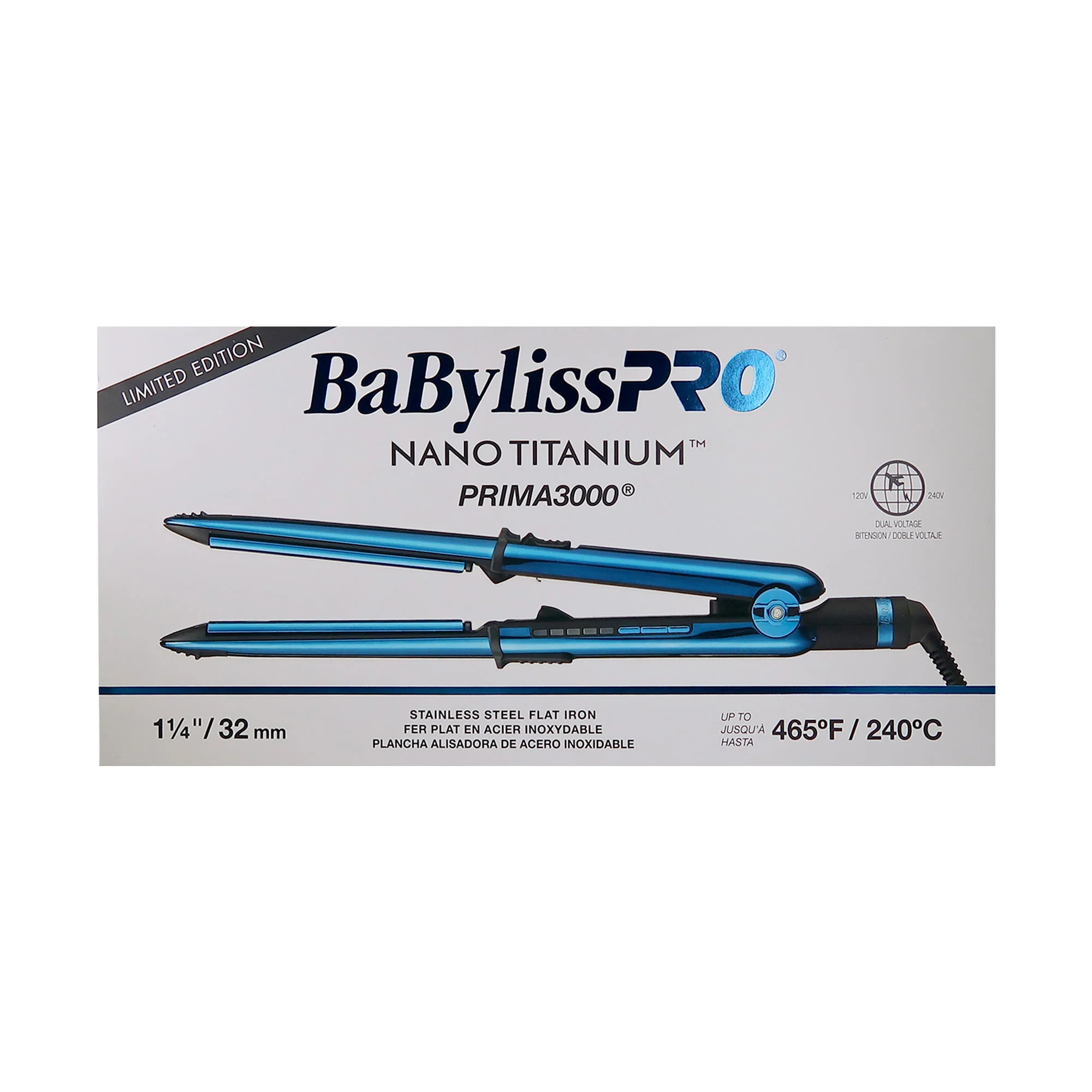 BaByliss Pro LIMITED EDITION Nano Titanium Prima 3000 1¼" Stainless Steel Flat Iron BNTMB3000TUC with Studio Design Series 1¼" Crimpcurl BCI005UC and Brush - Image 6