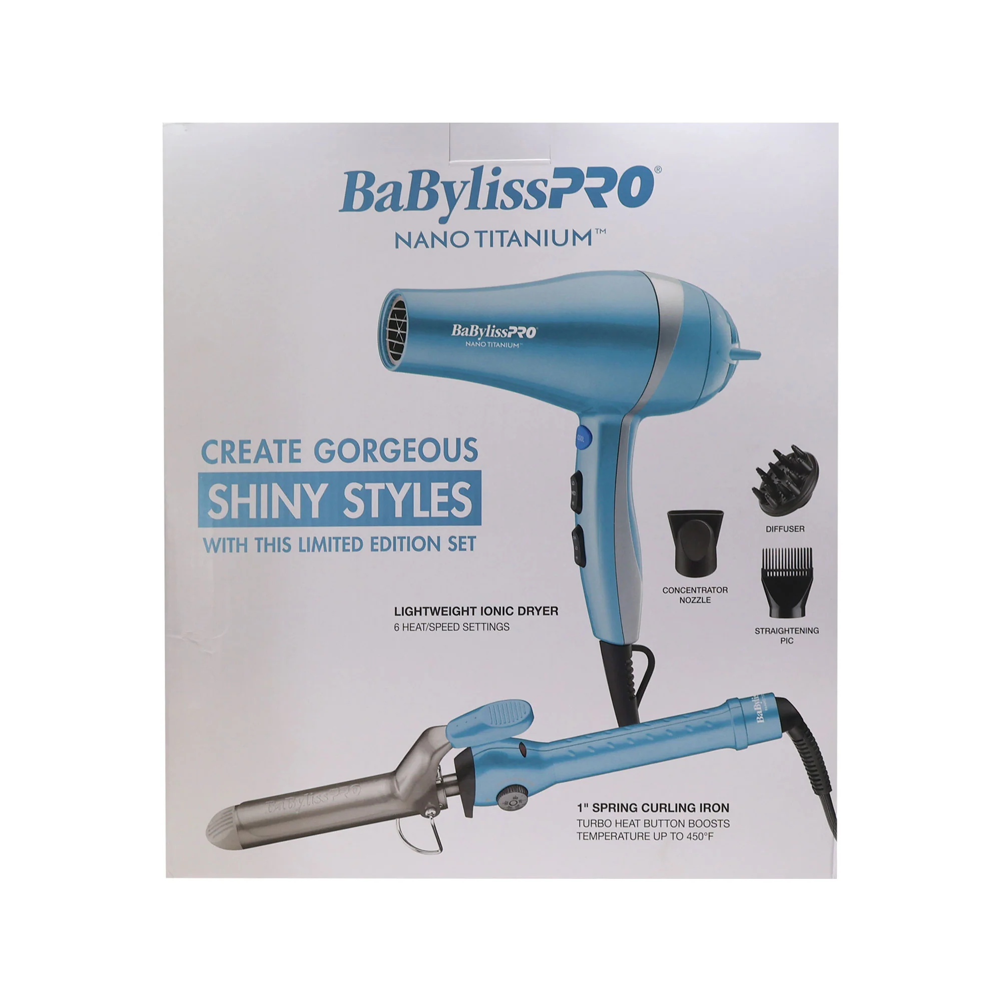 BaByliss Pro LIMITED EDITION Professional Lightweight Ionic Dryer & 1" Spring Curling Iron Combo BNTPP68 - Image 4