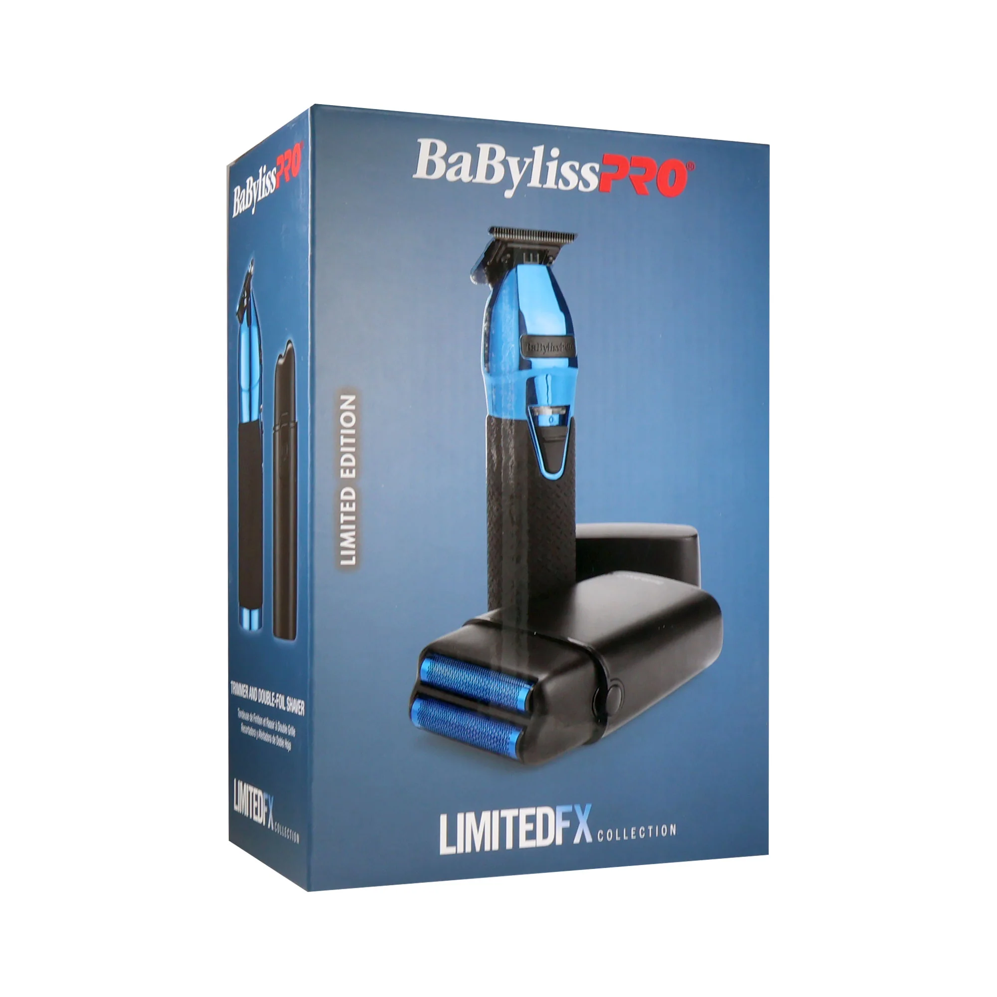 BaByliss Pro LIMITEDFX Collection Blue Trimmer & Double Foil Shaver w/ Fade Brush & 9" Clipper Comb - Image 6
