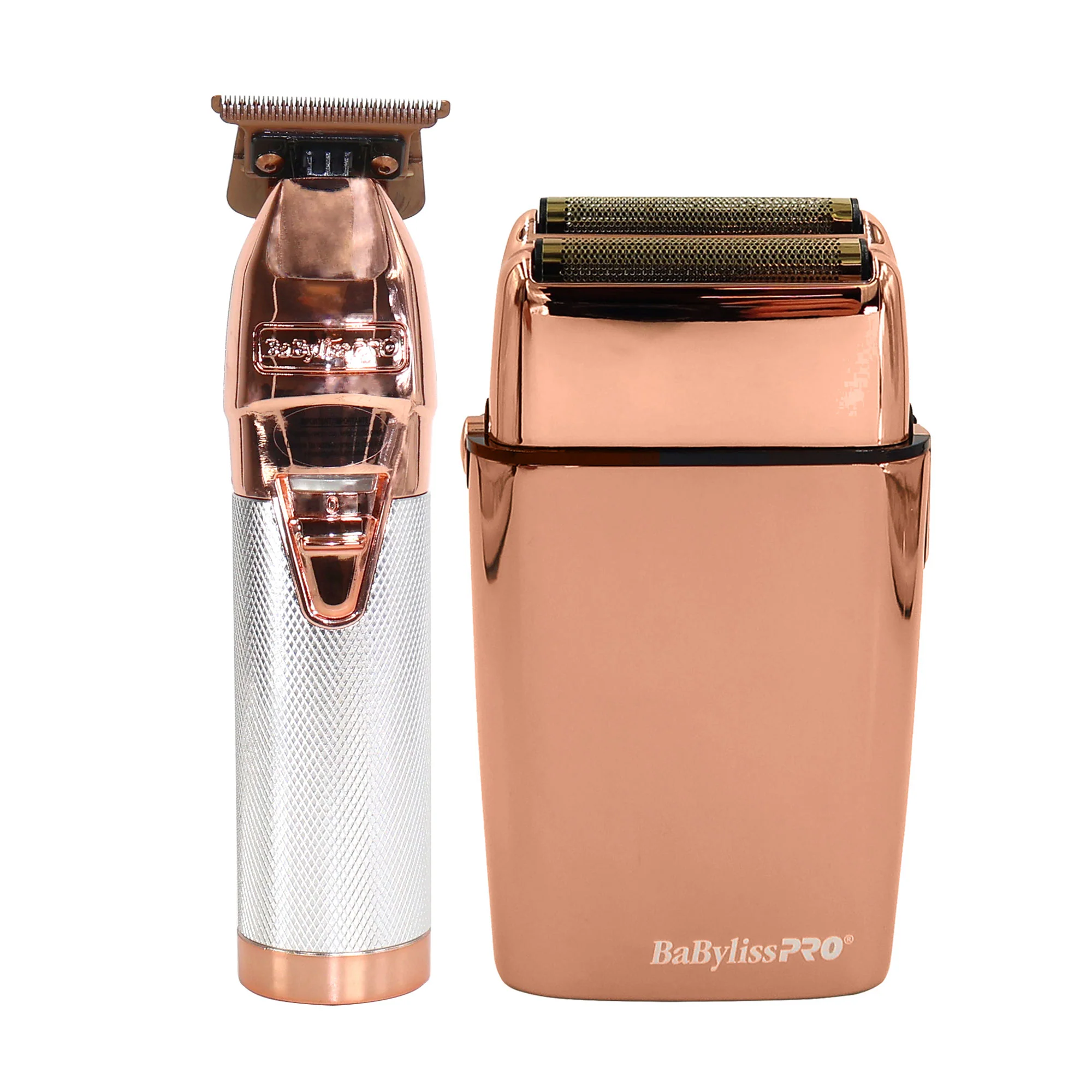 BaByliss Pro LIMITEDFX Collection Limited Edition Trimmer and Double Foil Shaver Rose Gold FXDUOFS2TRG with Barberology RoseFX Metal Comb Set - Image 2