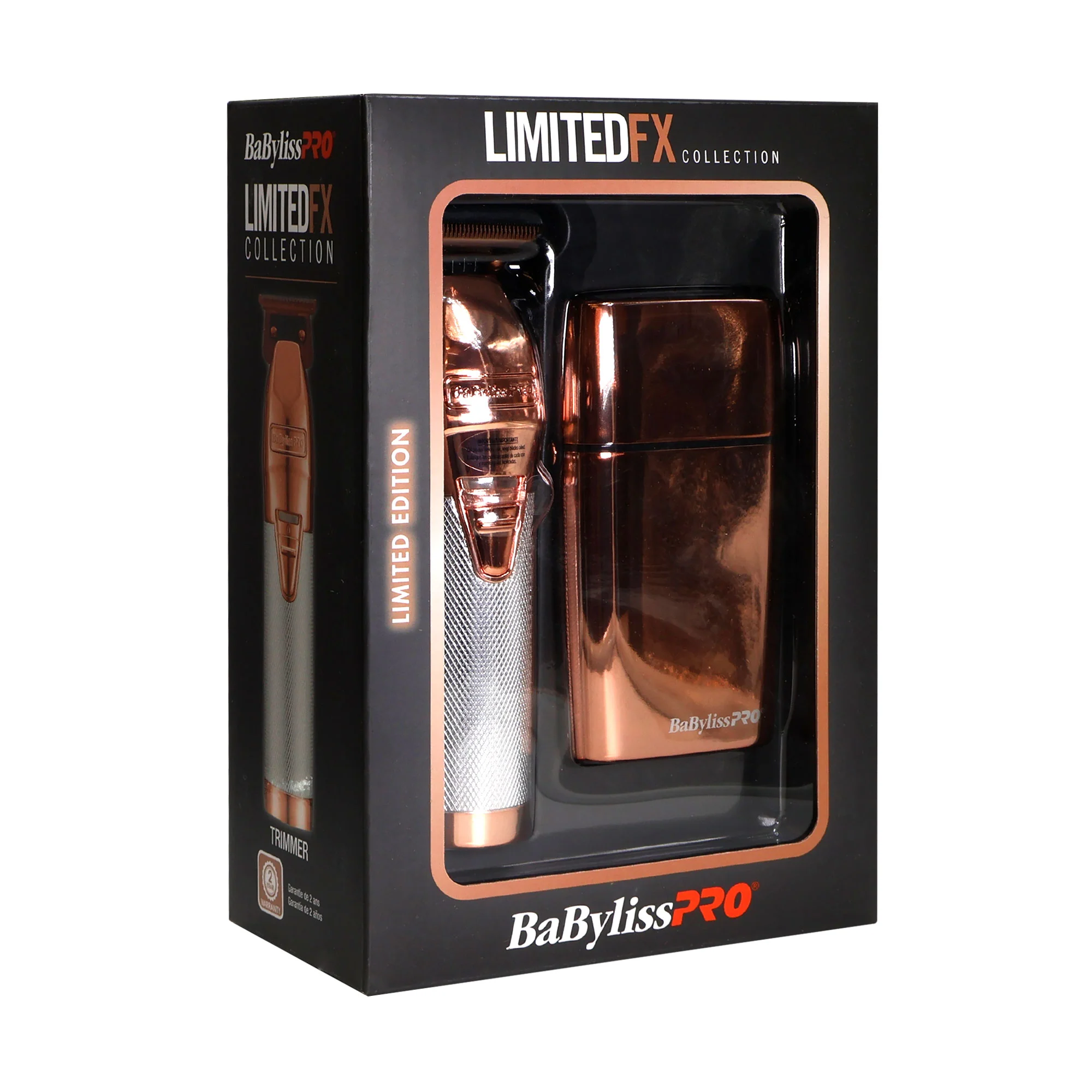 BaByliss Pro LIMITEDFX Collection Limited Edition Trimmer and Double Foil Shaver Rose Gold FXDUOFS2TRG with Barberology RoseFX Metal Comb Set - Image 3