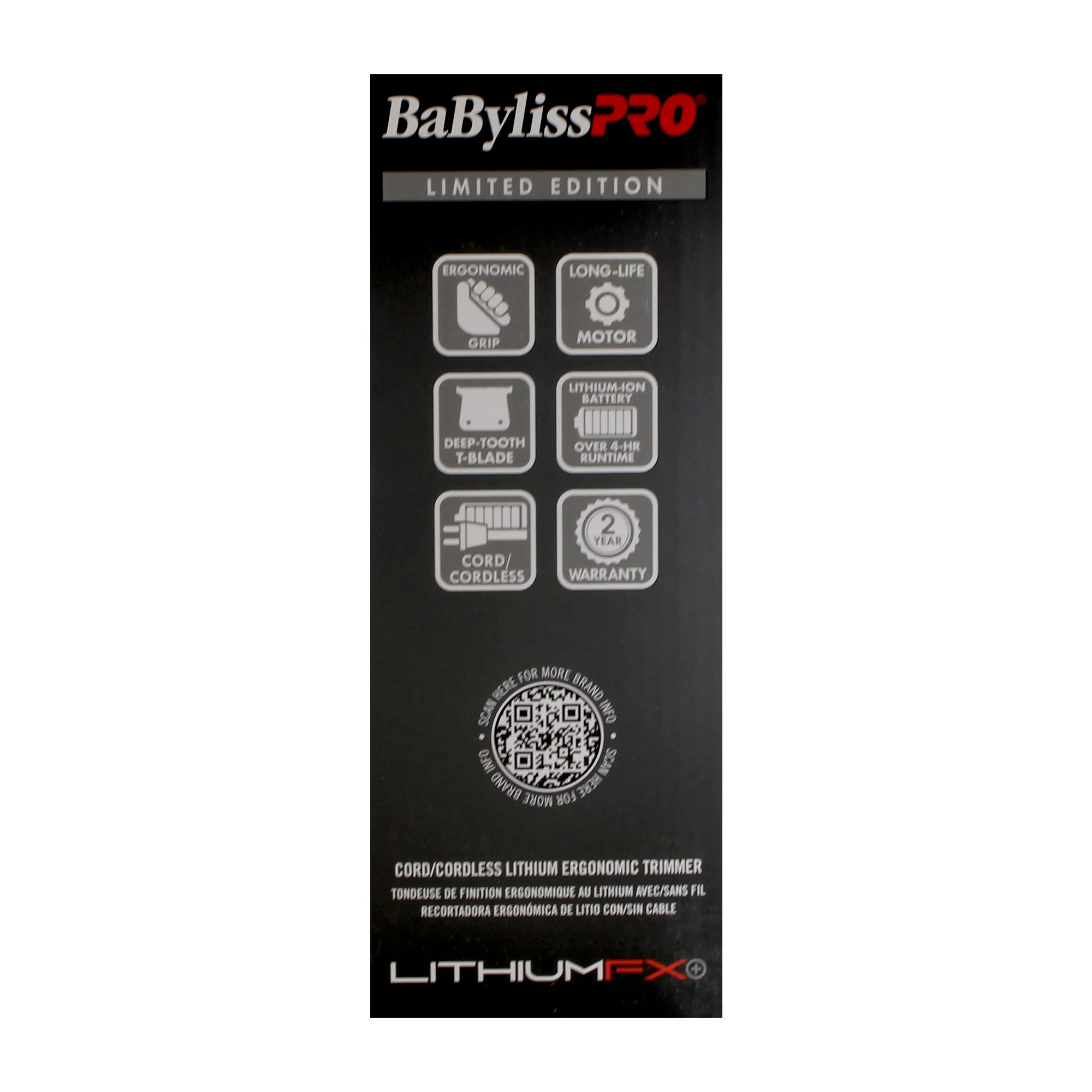 BaByliss Pro LITHIUMFX+ Limited Edition Cordless Lithium Ergonomic Trimmer (Grey) FX773NGY - Image 10