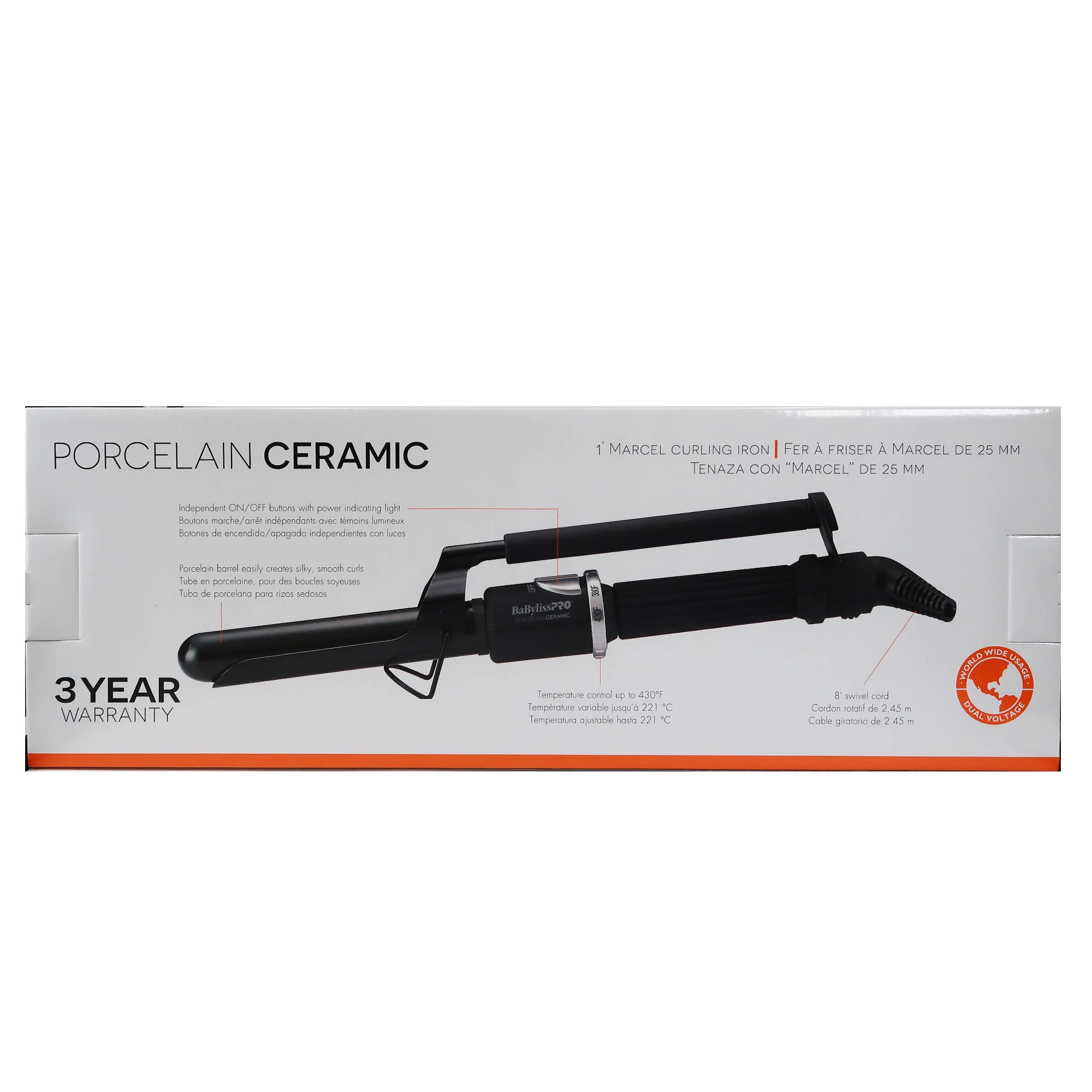 BaBylissPRO Porcelain Ceramic Marcel 1" Curling Iron BP100MUC with BaByliss Pro Nano Titanium Prima2000 3/4" Mini Flat / Curling Iron Iridescent #BNTBRB2000UC - Image 11