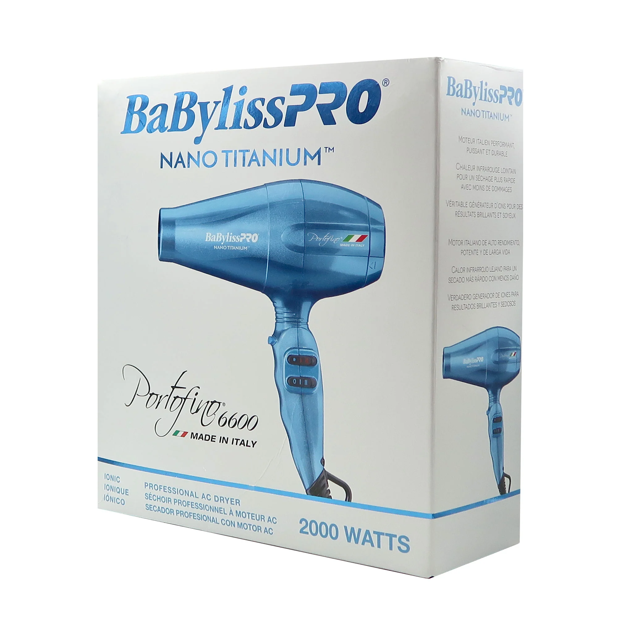 Babyliss Pro Nano Titanium Portofino 6600 Full-Size Hair Dryer BNT6610N and Conair Pro Ergo-Grip Vented Brush Collection Ergonomically Designed - Image 5