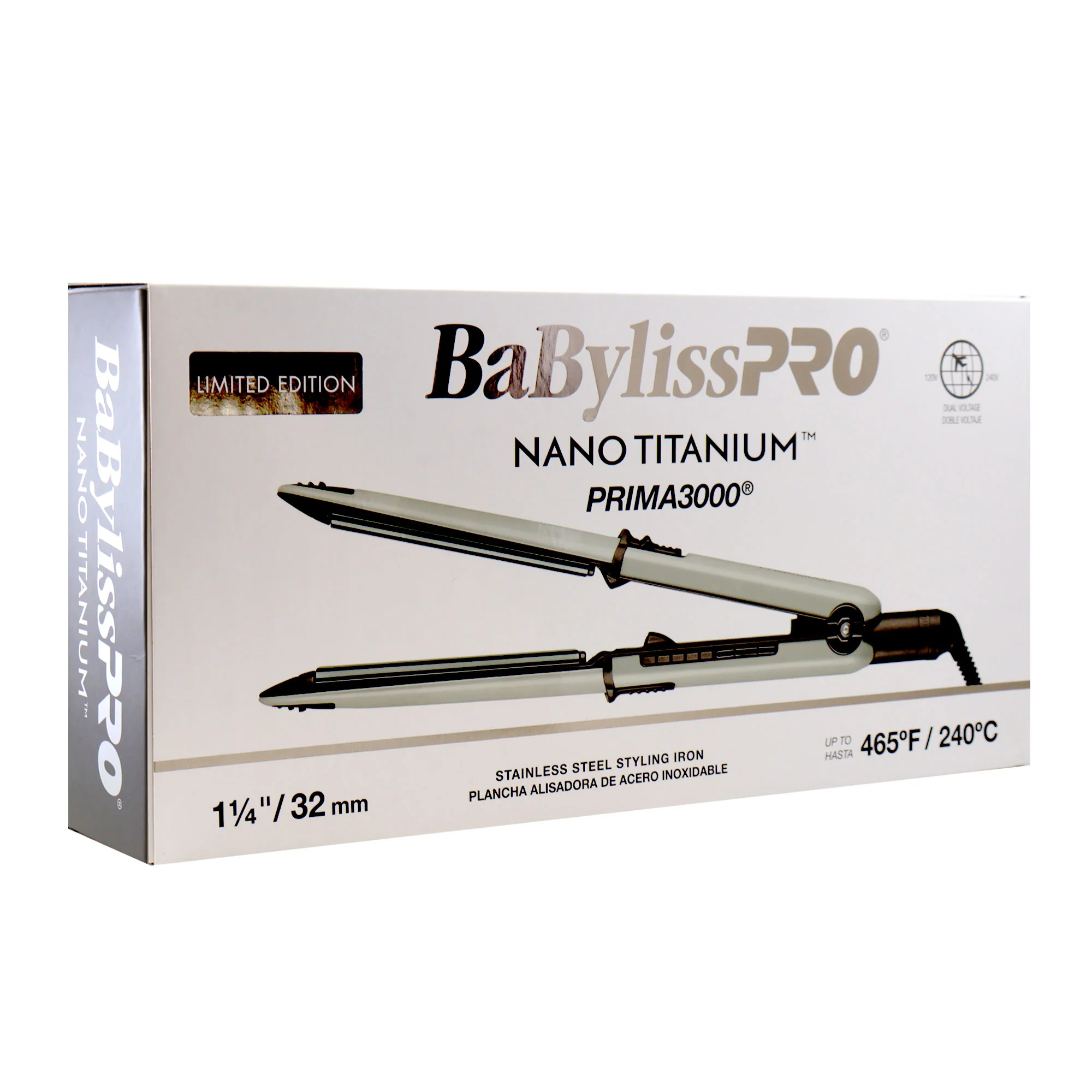 BaByliss Pro Limited Edition Nano Titanium Prima 3000 Stainless Steel 1 1/4" Flat Iron Grey BNT3000TGY with COREFX Pro Performance Hair Clipper FX86 - Image 7